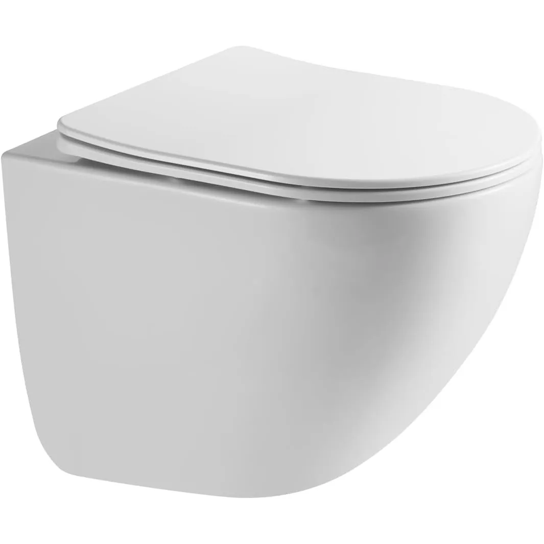 HOGART Wand WC mit Soft-Close Toilettensitz und Leistungsstarkem Spülrandlos Tornado Spülsystem, Hänge WC mit komplett …