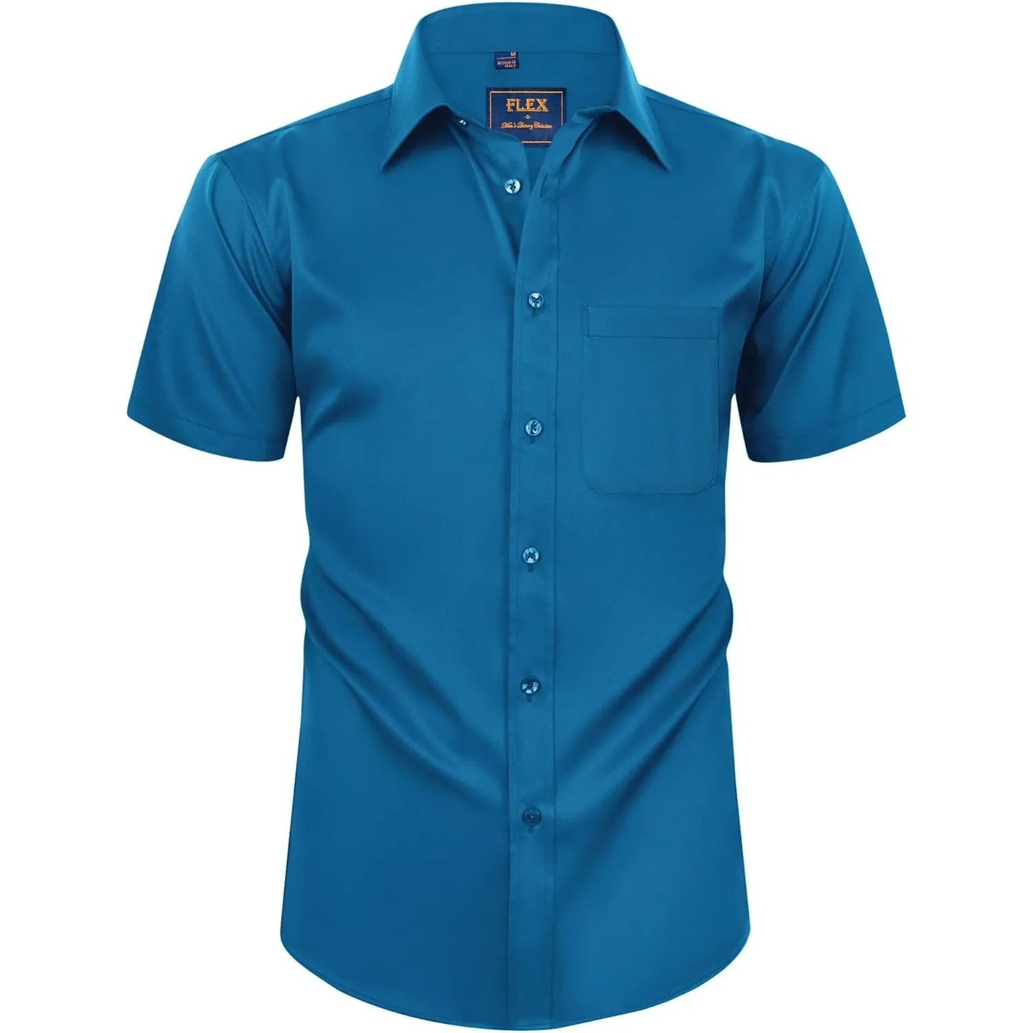 siliteelon Herren Kurzarm Hemden Casual Regular Fit Bügelfrei Business Hemd Faltenfrei Formales Hemd mit Tasche
