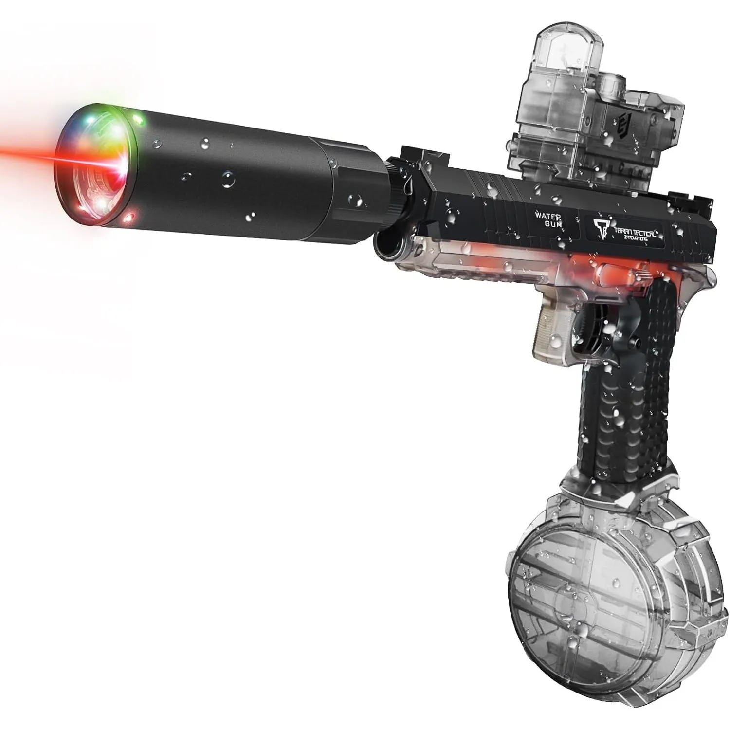 Jovicos Wasserpistole Elektrisch, Automatische Wasserpistole Große Reichweite mit Licht, Elektrische Wasserspritzpistol…