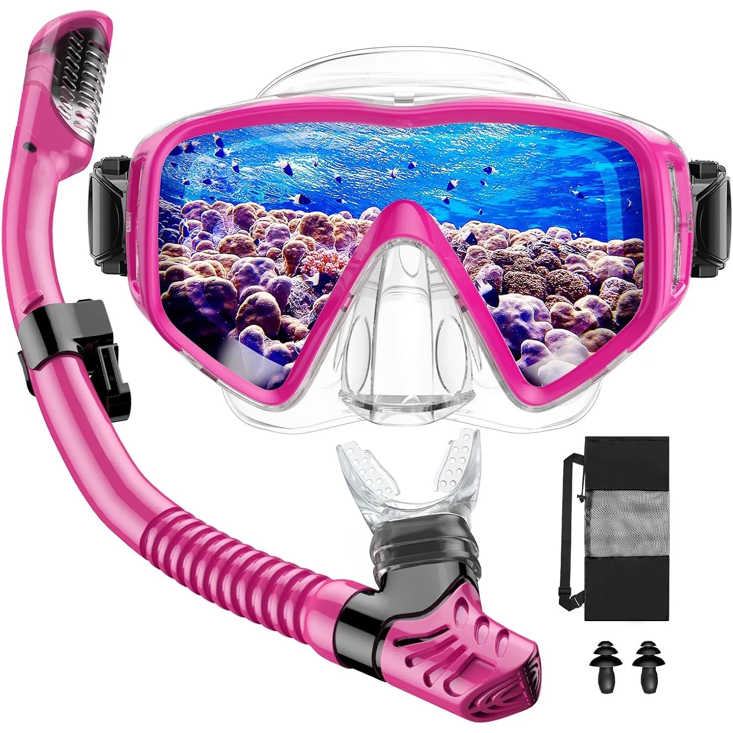 Schnorchelset Erwachsene, Schnorcheln Set mit Taucherbrille und Dry Schnorchel für Herren und Damen, Anti-Leck & Anti-F…