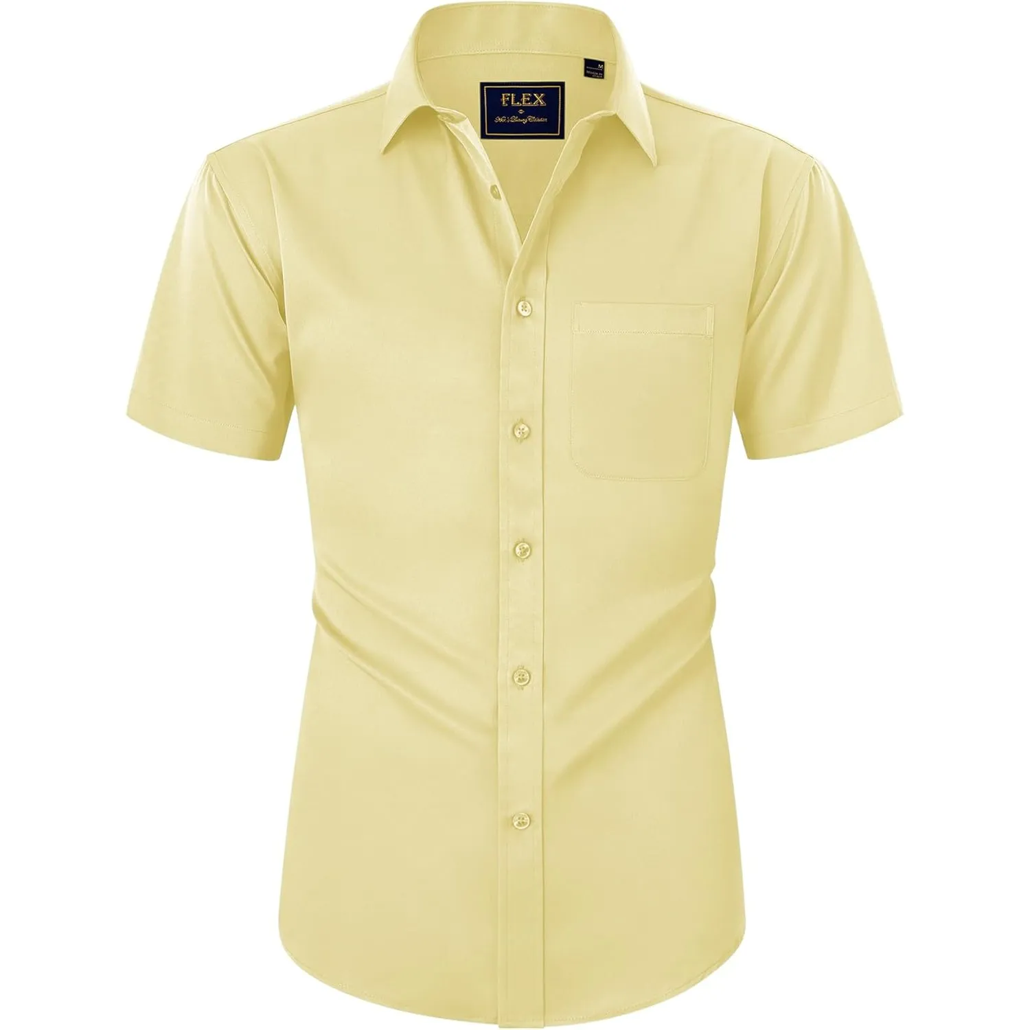 siliteelon Herren Kurzarm Hemden Casual Regular Fit Bügelfrei Business Hemd Faltenfrei Formales Hemd mit Tasche
