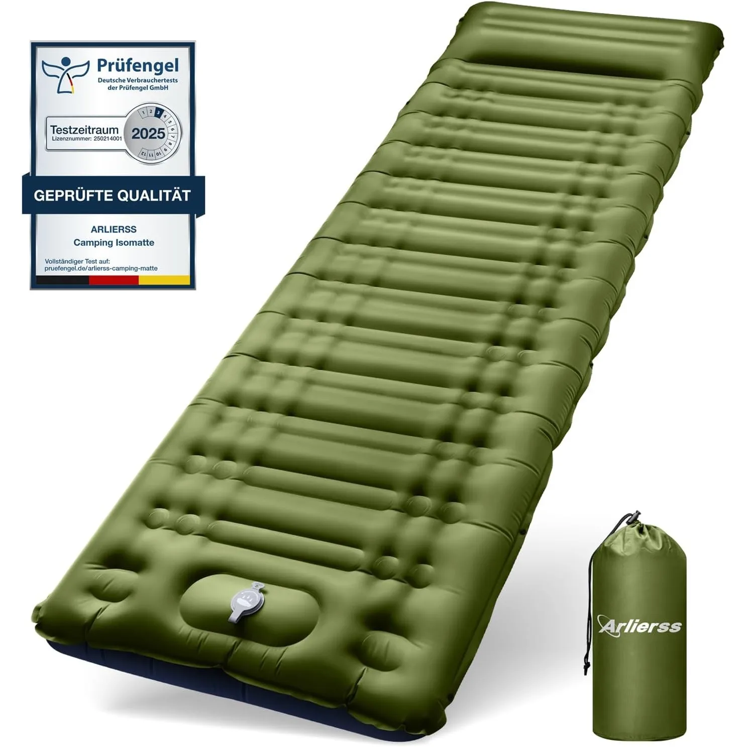 Camping Isomatte 12CM Dick mit Integrierter Fußpumpe und Kissen