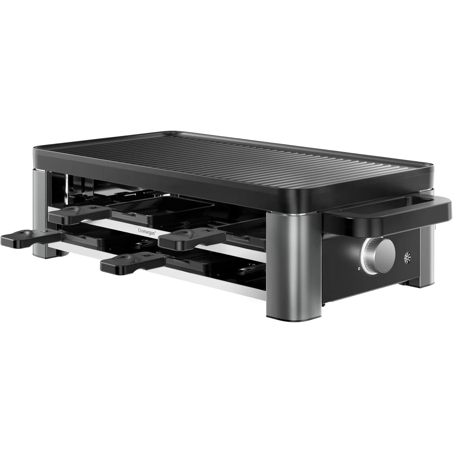WMF Master Raclette Grill mit Keramikpfännchen und Schiebern, Raclette 8 Personen, 1500 W, mit Ablage, variable Tempera…