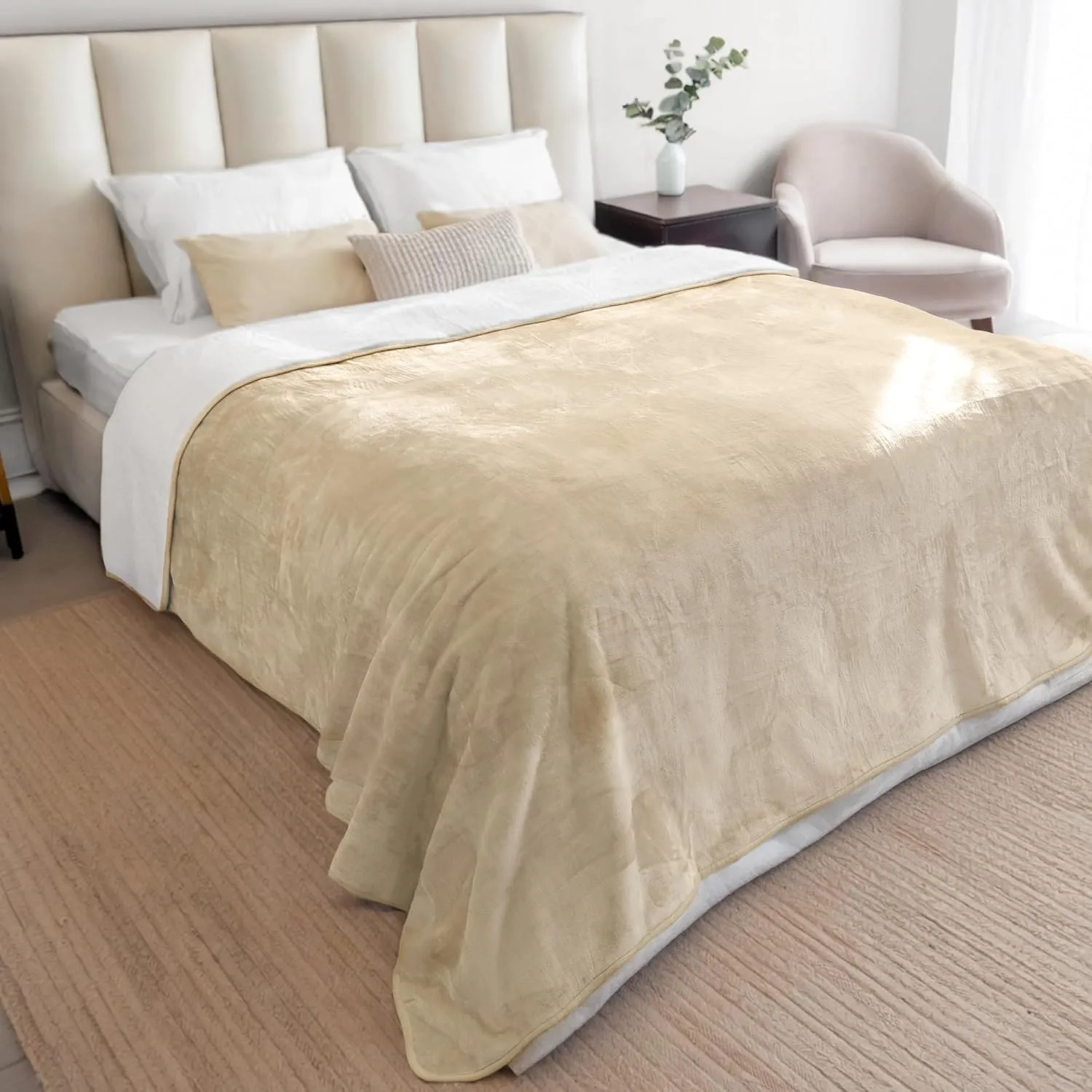 Dreamzie - wasserdichte Hundedecke Flauschig - 152x203cm - Beige