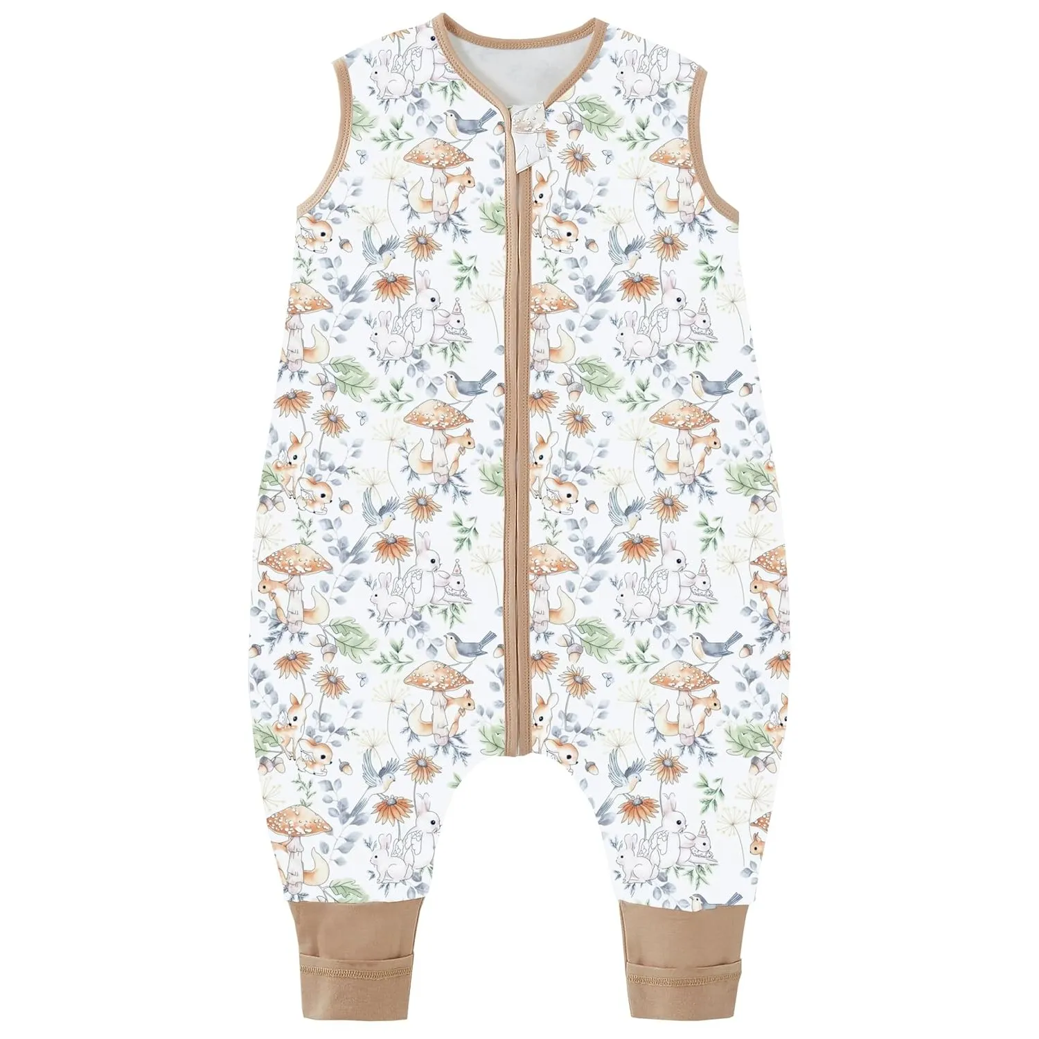 Chilsuessy Baby Sommerschlafsack mit Füßen 0.5 Tog Kleine Kinder Schlafsack mit Beinen Unwattiert 100% Baumwolle Schlaf…