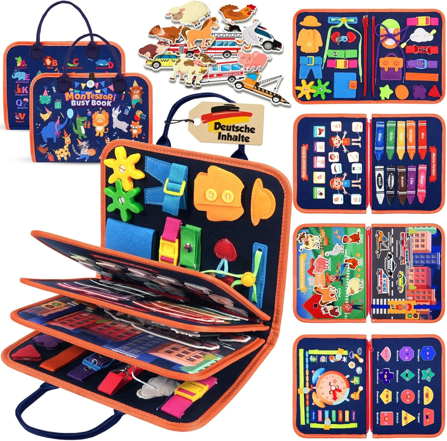 ZOOI Busy Board Montessori Toy from 1 Year, Busy Book Children's Toy from 1 2 3 Years, Baby Gift Toy from 1 2 3 Years, …