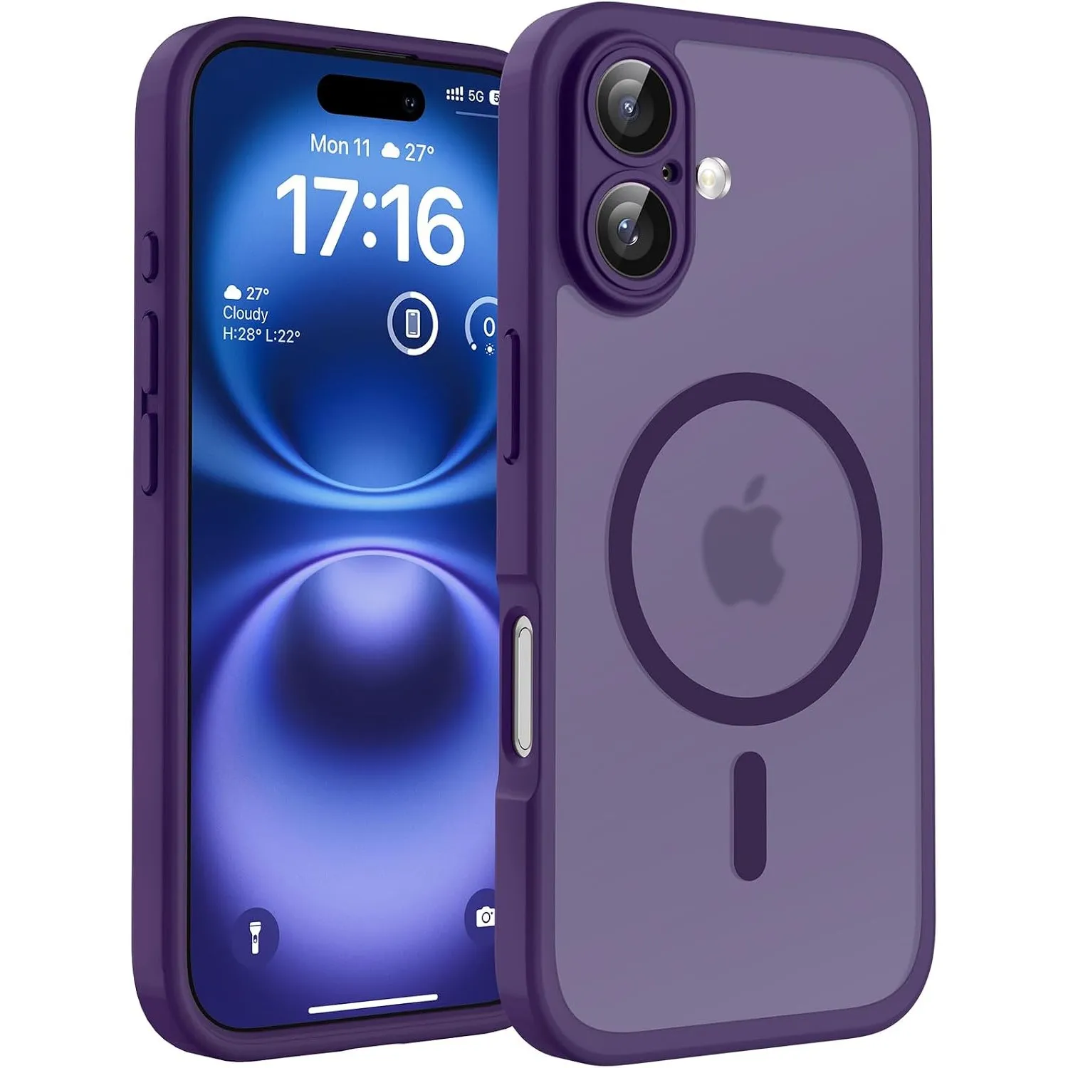 TOCOL für iPhone 16 Hülle, Kompatibel mit MagSafe, Dunkellila