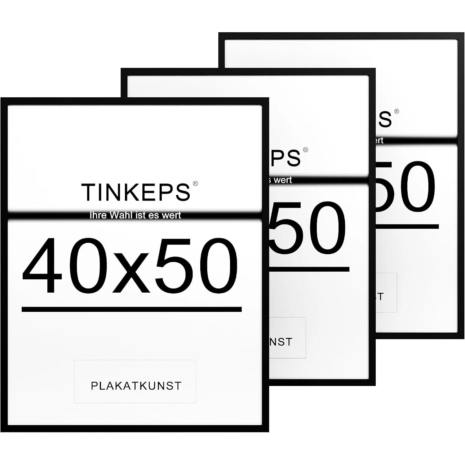 Bilderrahmen 40x50 cm Schwarz 3er Pack, MDF