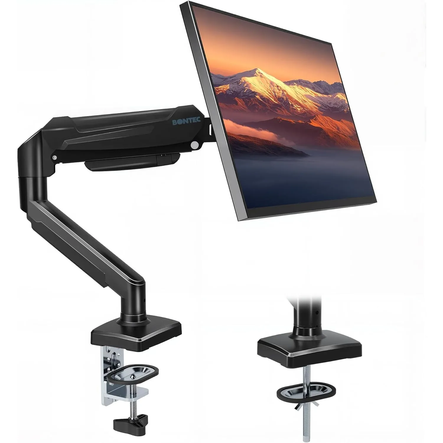BONTEC Monitorarm mit Gasfeder für 15–32 Zoll Monitore, 360° Drehung, ±90° Neigung und Schwenkung, VESA 100x100 Halteru…