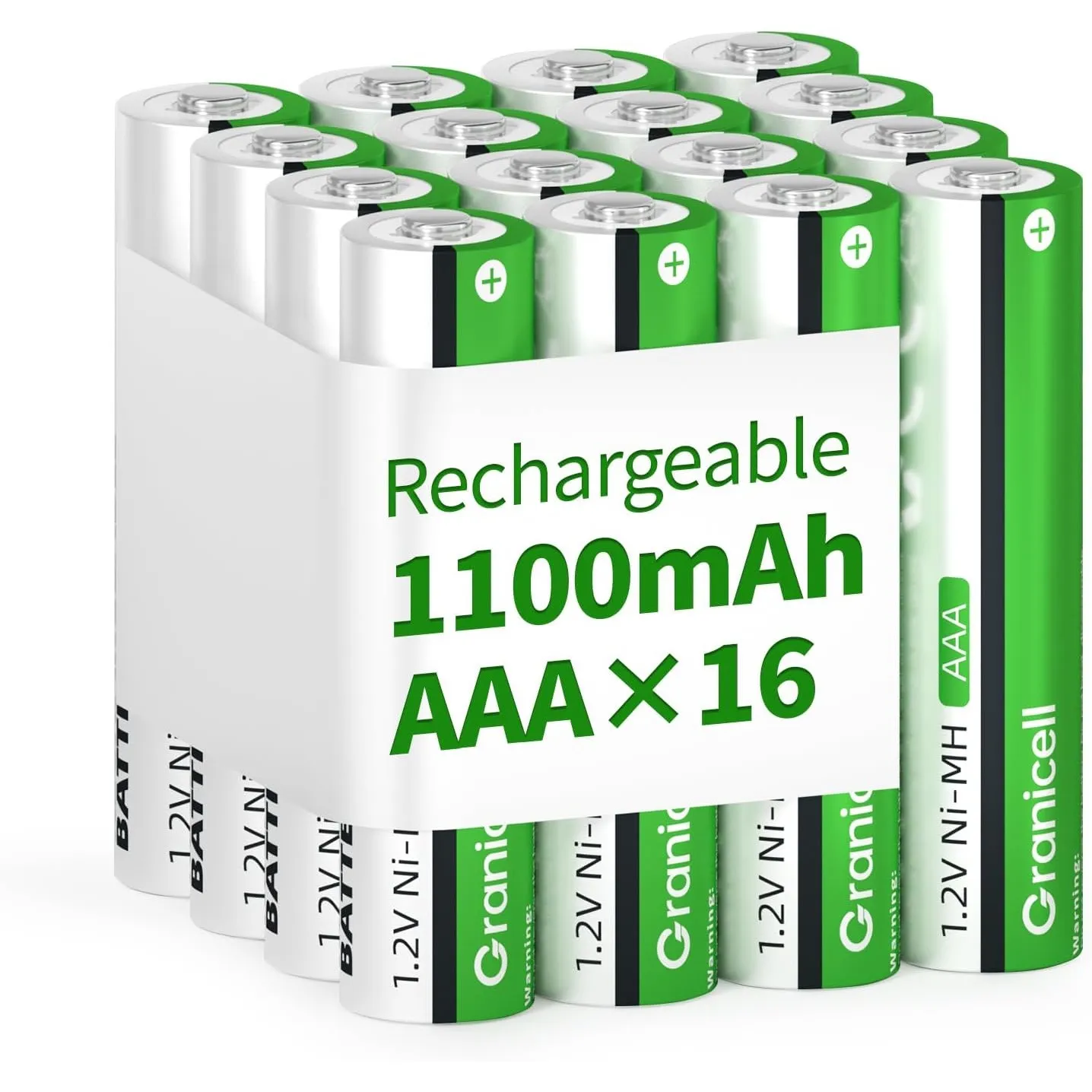 Granicell AAA wiederaufladbare Batterien 1100 mAh hohe Kapazität 1500 Zyklen, 1.2V NiMH niedrige Selbstentladung AAA Ba…