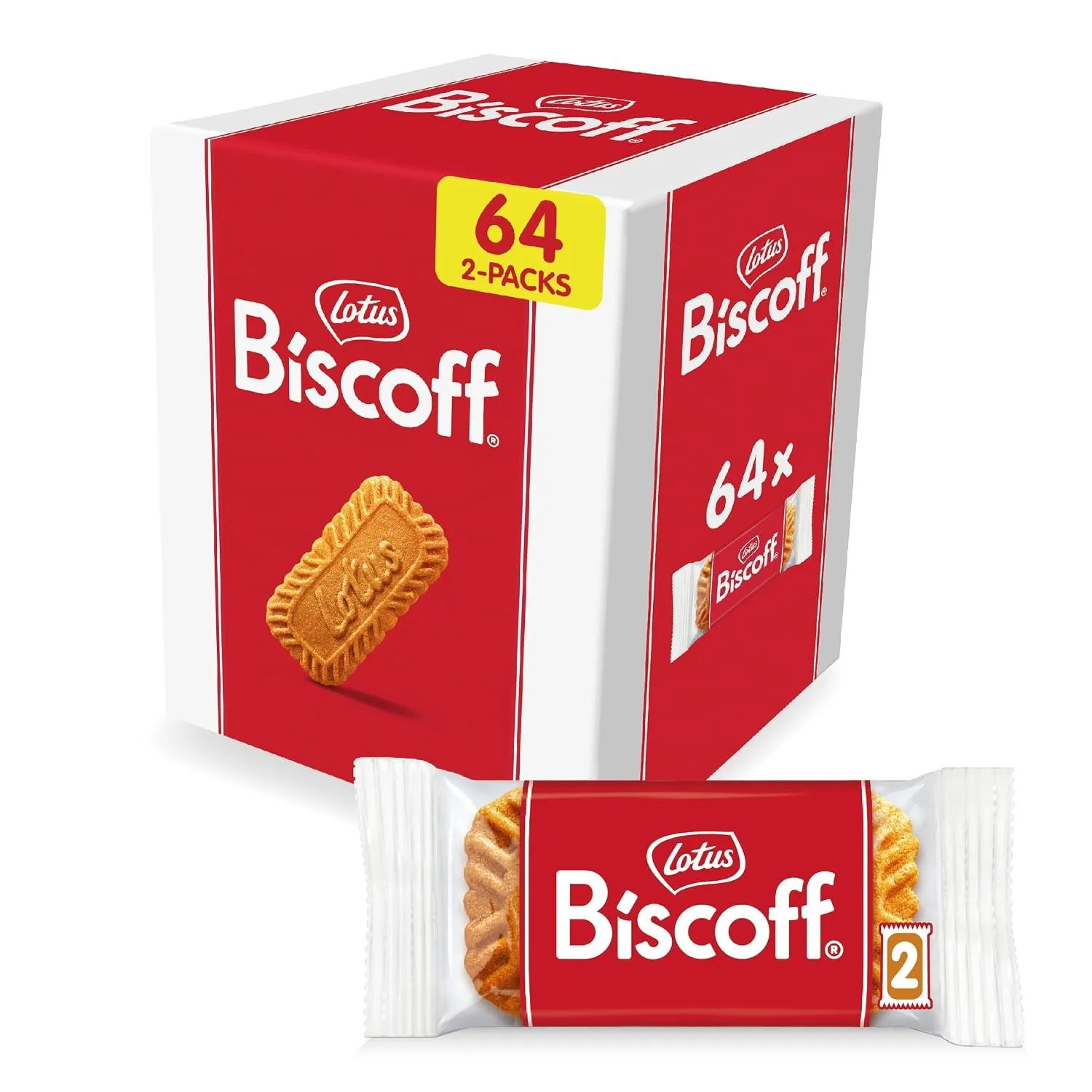 Lotus Biscoff Kekse | Einzeln Verpackte im 2er Pack | 64 Beutel (992g) | Vegan | Nur Natürliche Inhaltsstoffe | Ohne Fa…