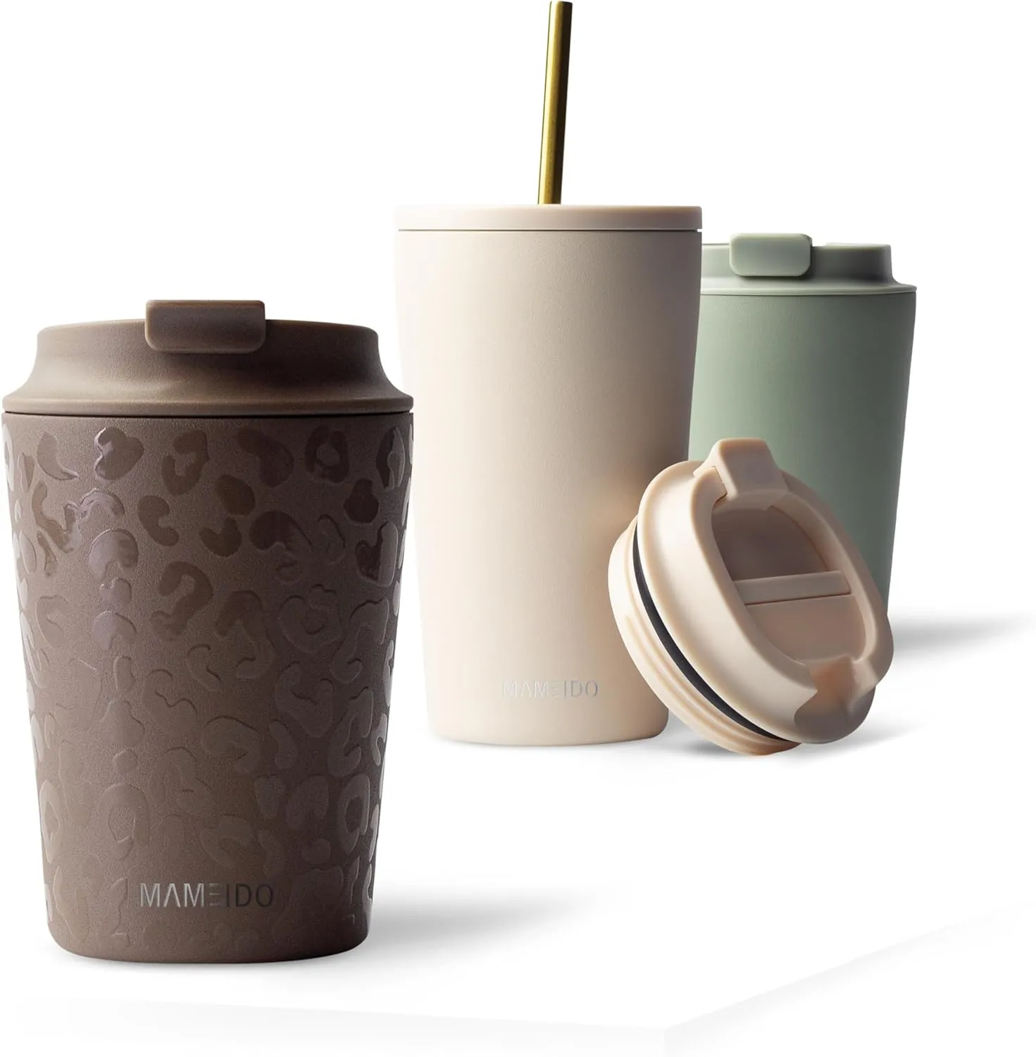 MAMEIDO Thermobecher 350 ml, dichter Kaffeebecher to go aus Edelstahl doppelwandig isoliert, auslaufsicher, Coffee to g…