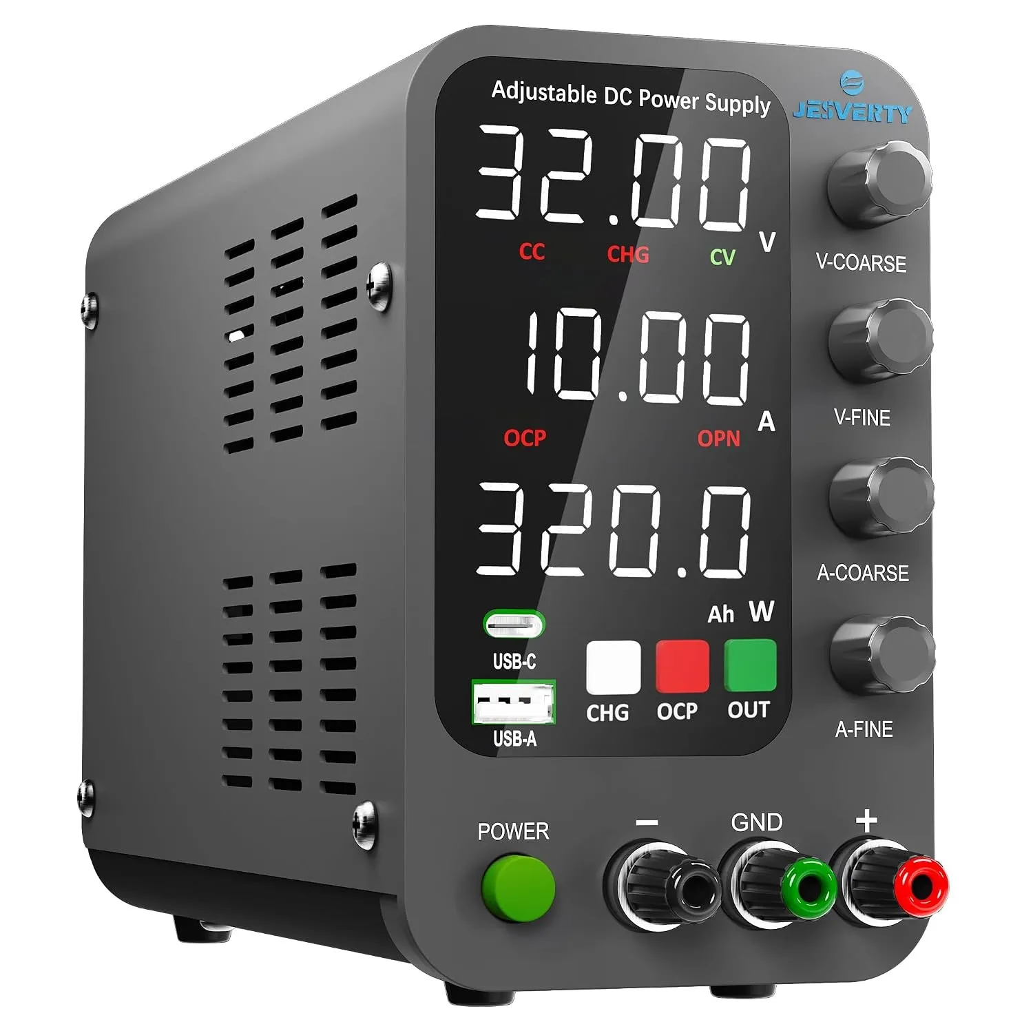 Labornetzteil, Jesverty Labornetzteil DC Regelbar Netzgerät(32V,10A) mit intelligentem Lademodus, 20 W USB- und Typ-C-S…