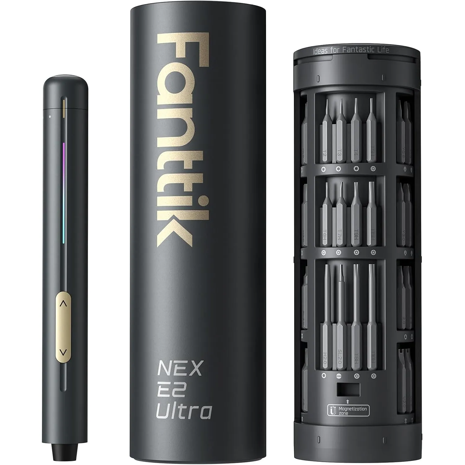 Fanttik E2 Ultra Präzision-Schraubendreher,Elektro Schraubendreher set Grau