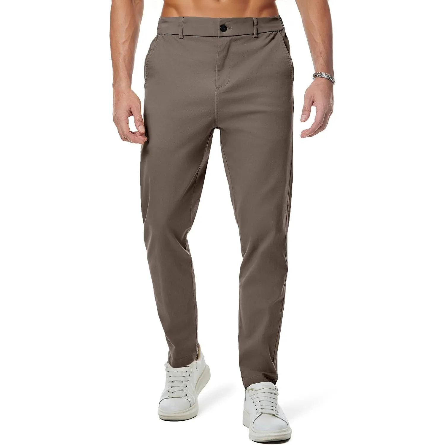 JMIERR Chino Hose Herren Baumwolle Business Männer mit Taschen
