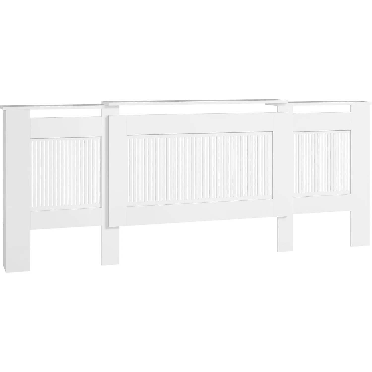 HOMCOM Heizkörperverkleidung Ausziehbar mit Ablage 125-201x19x81,5 cm Weiß