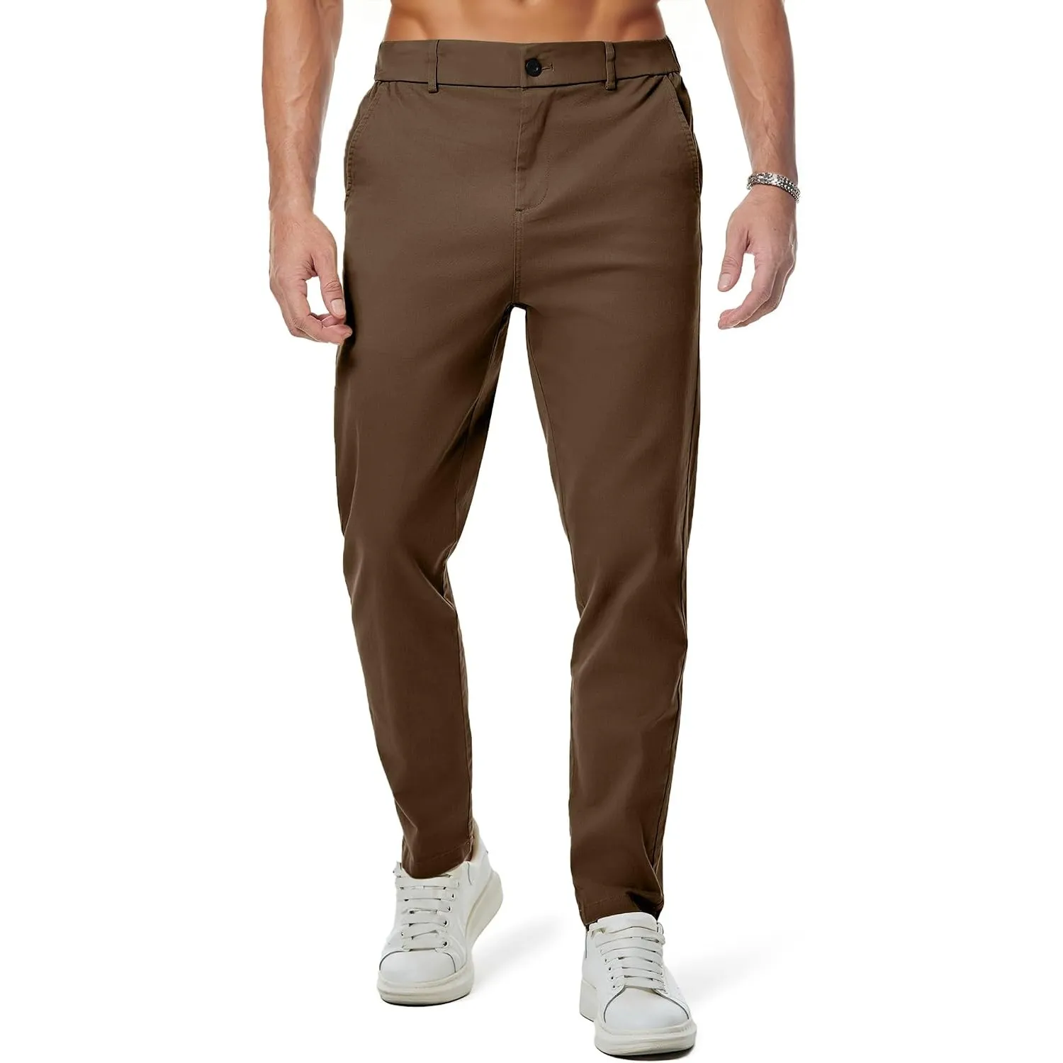 JMIERR Chino Hose Herren Baumwolle Business Männer mit Taschen