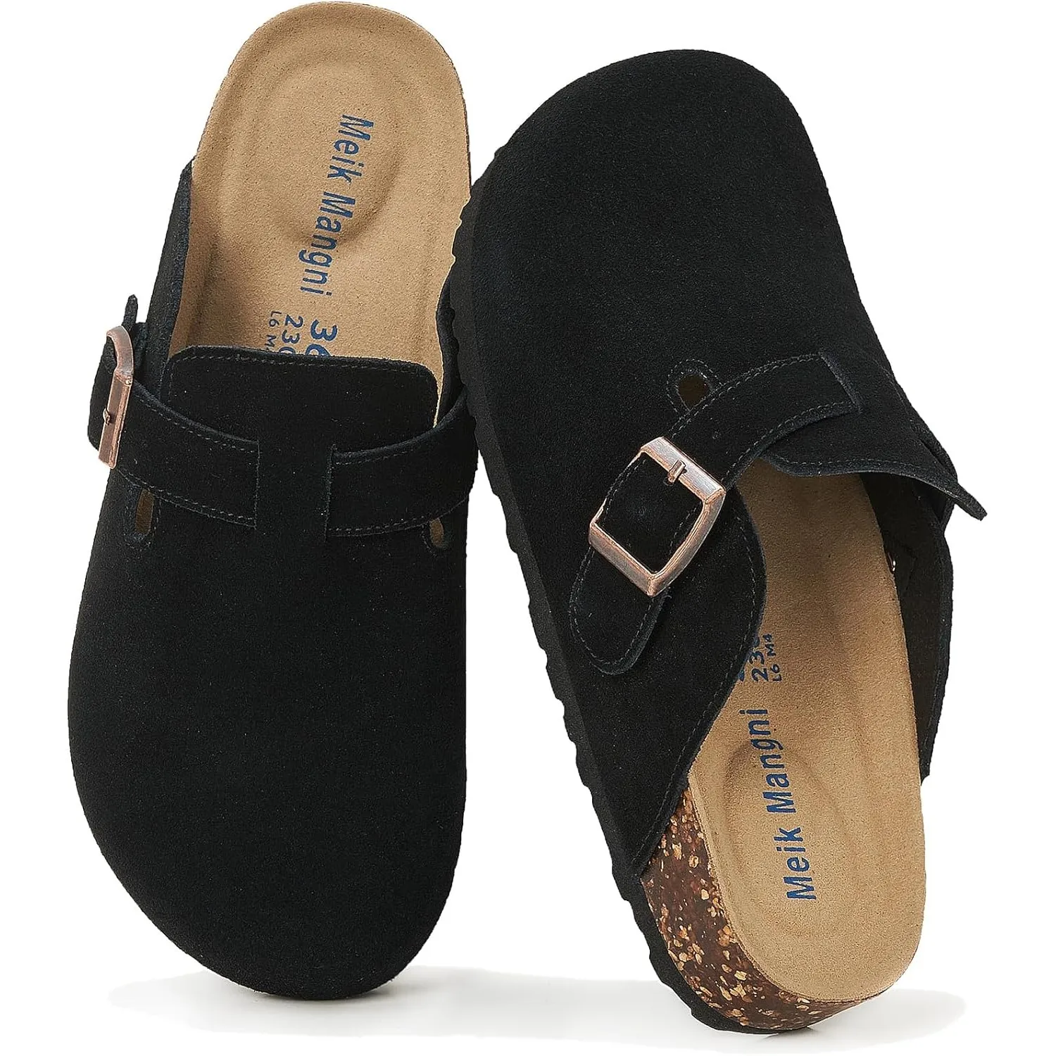 Meik Mangni Wildleder Clogs für Damen Herren Komfort Kartoffel Schuhe mit Arch Support Frauen aus Leder rutschfest Pant…