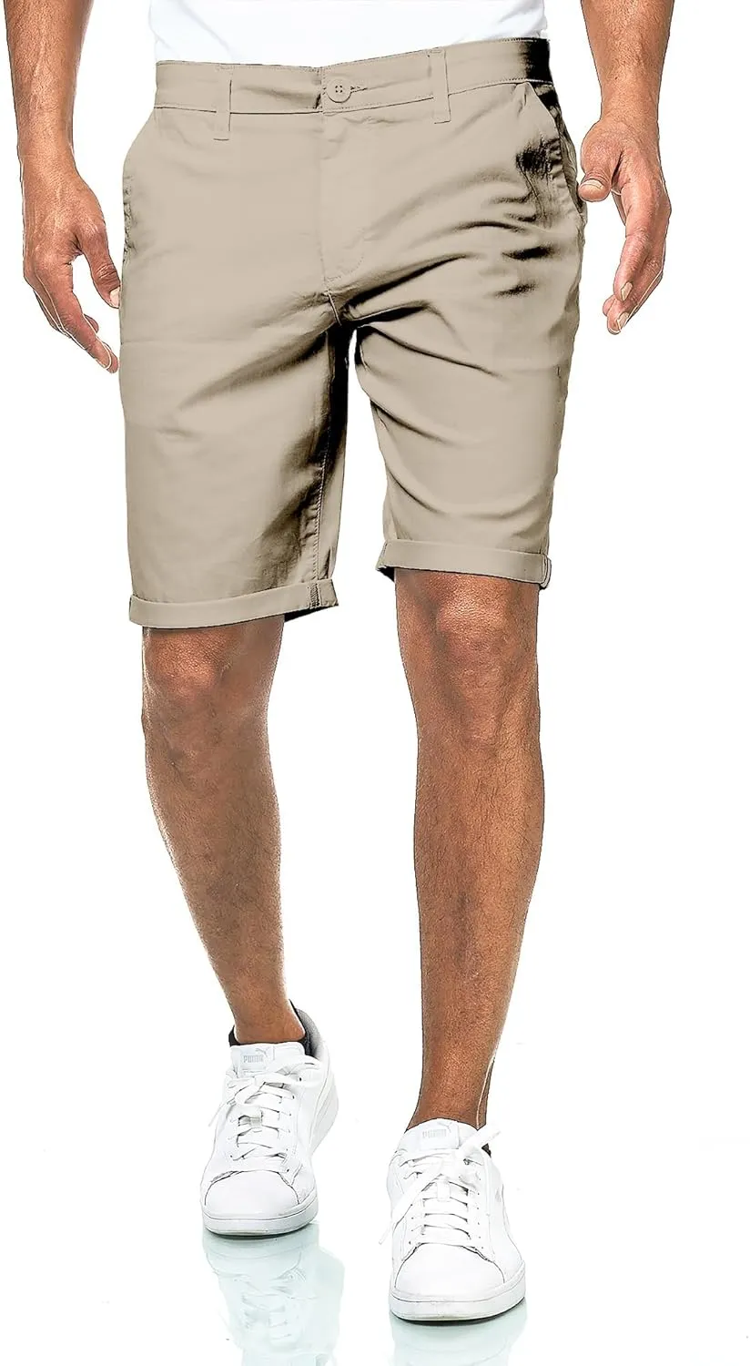 Smith & Solo Men's chino shorts, cotton, Bermuda trousers, summer, running shorts, men's sports training trousers