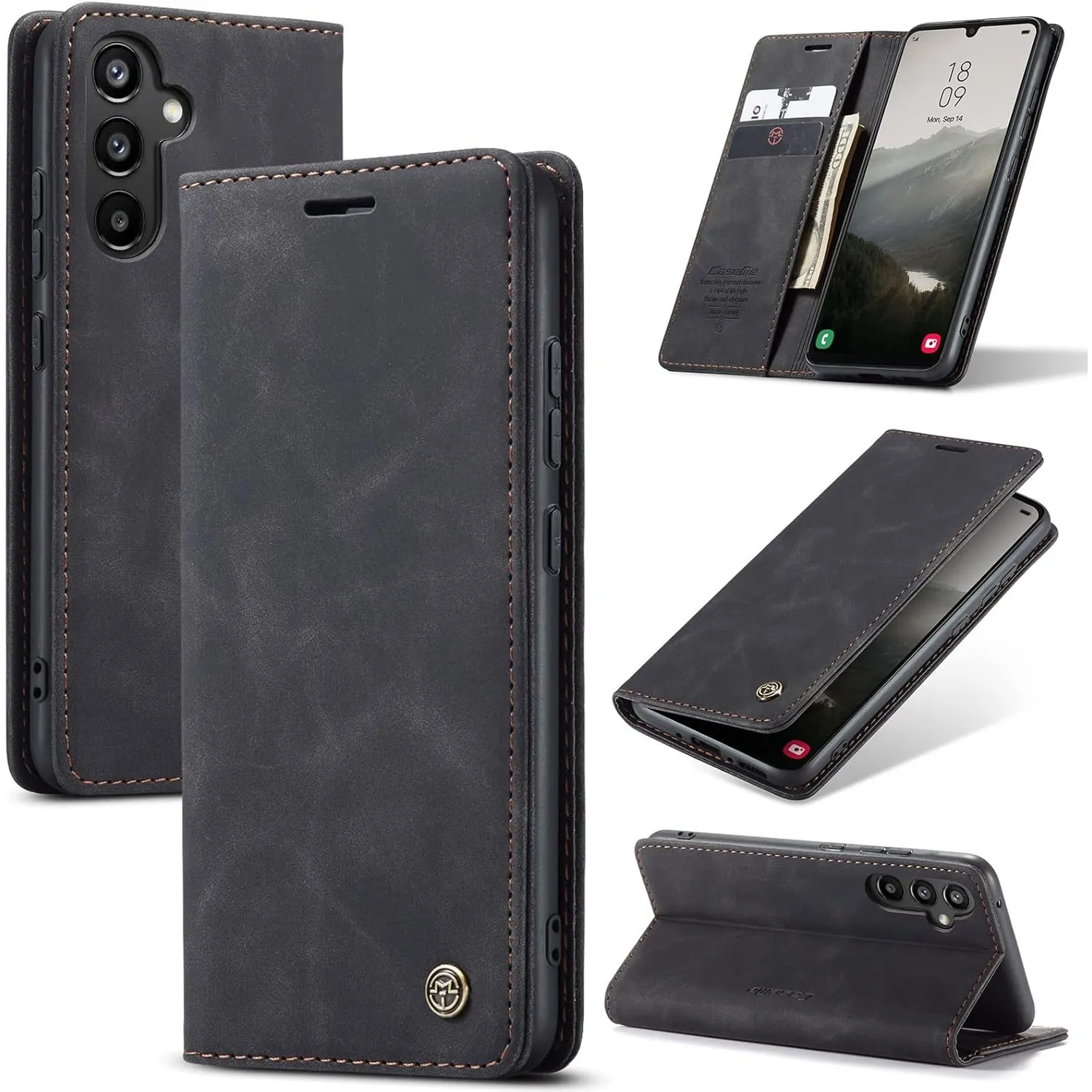 Handyhülle für Samsung Galaxy A34 5G Hülle Premium Lederhülle Flip Case Magnet Tascher Kartenfach Standfunktion Klapphü…