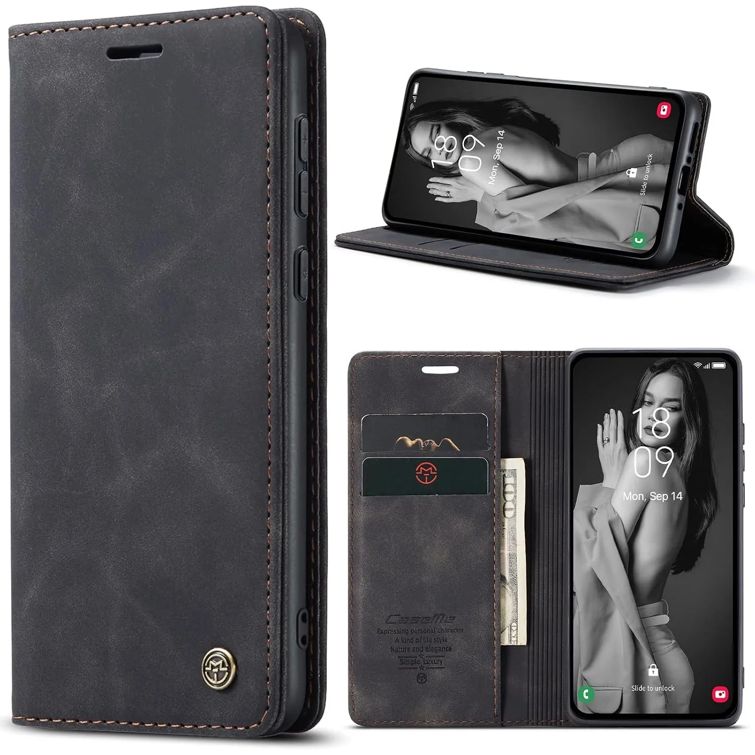Handyhülle für Samsung Galaxy A35 5G Hülle Premium Lederhülle Flip Case Magnet Tascher Kartenfach Standfunktion Klapphü…