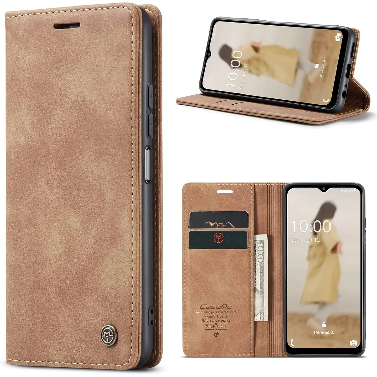 Handyhülle für Samsung Galaxy A14 5G/4G Hülle Premium Lederhülle Flip Case Magnet Tascher Kartenfach Standfunktion Klap…