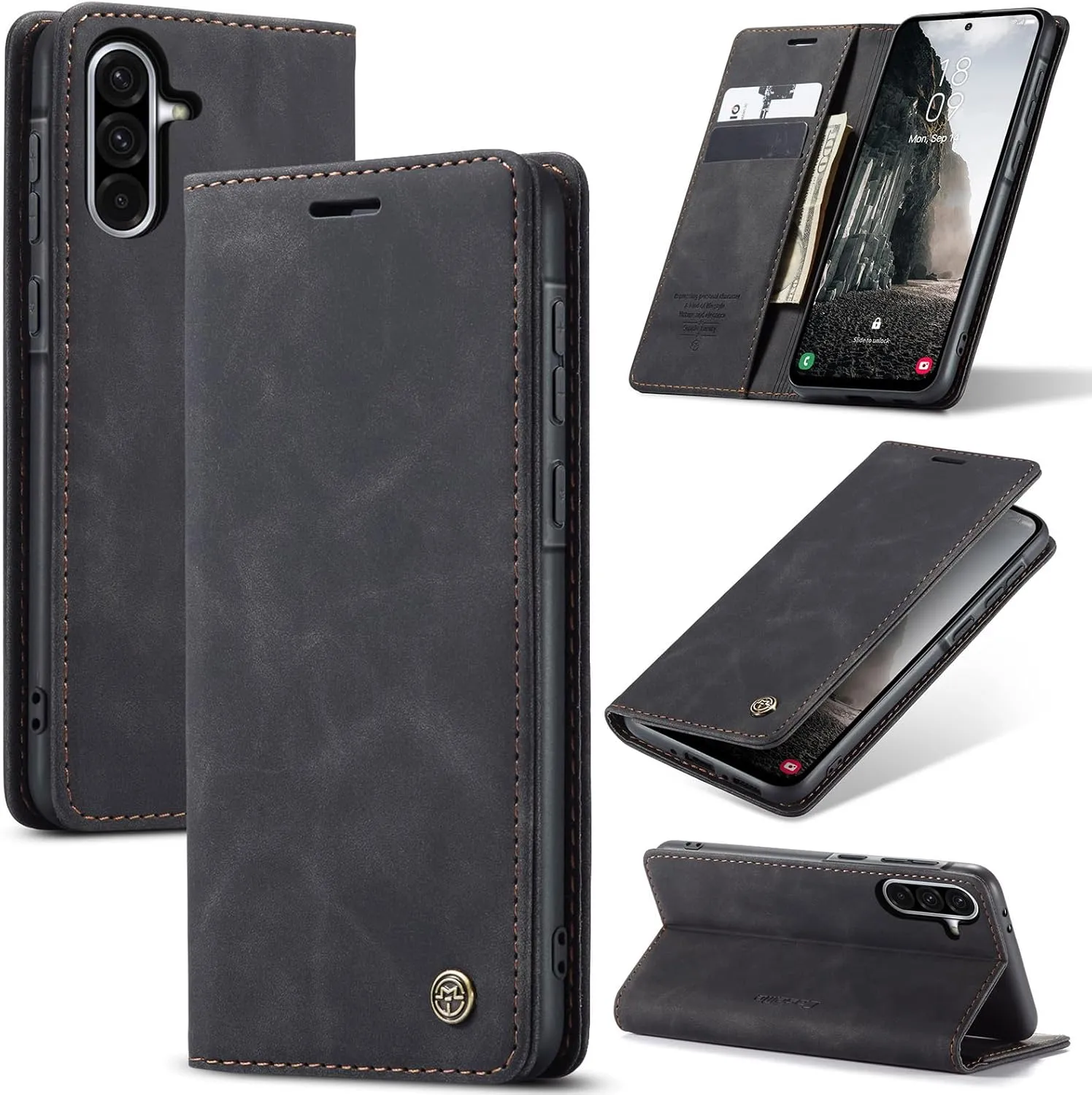Handyhülle für Samsung Galaxy A56 5G Hülle Premium Lederhülle Flip Case Magnet Tascher Kartenfach Standfunktion Klapphü…