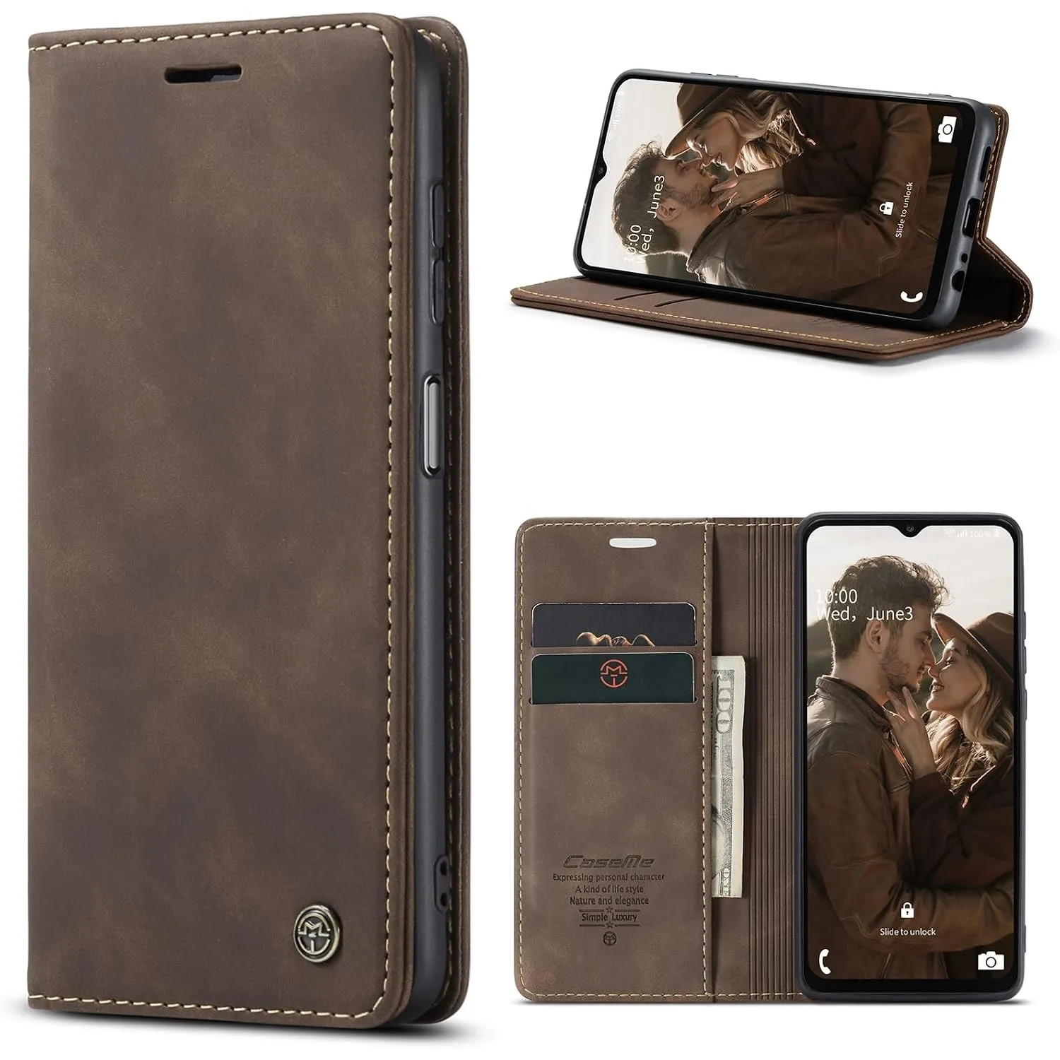 Handyhülle für Samsung Galaxy A23 5G/4G Hülle Premium Lederhülle Flip Case Magnet Tascher Kartenfach Standfunktion Klap…