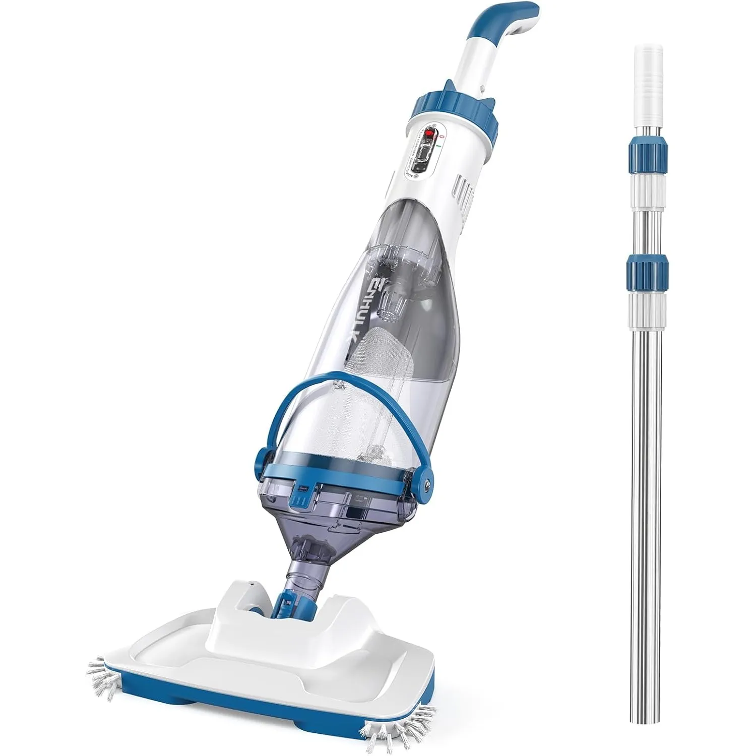 Enhulk Poolsauger Akku, 2025 Verbesserter 34cm breiter Kopf, Betriebsdauer bis zu 60 Minuten, Poolreiniger mit 3 Filter…