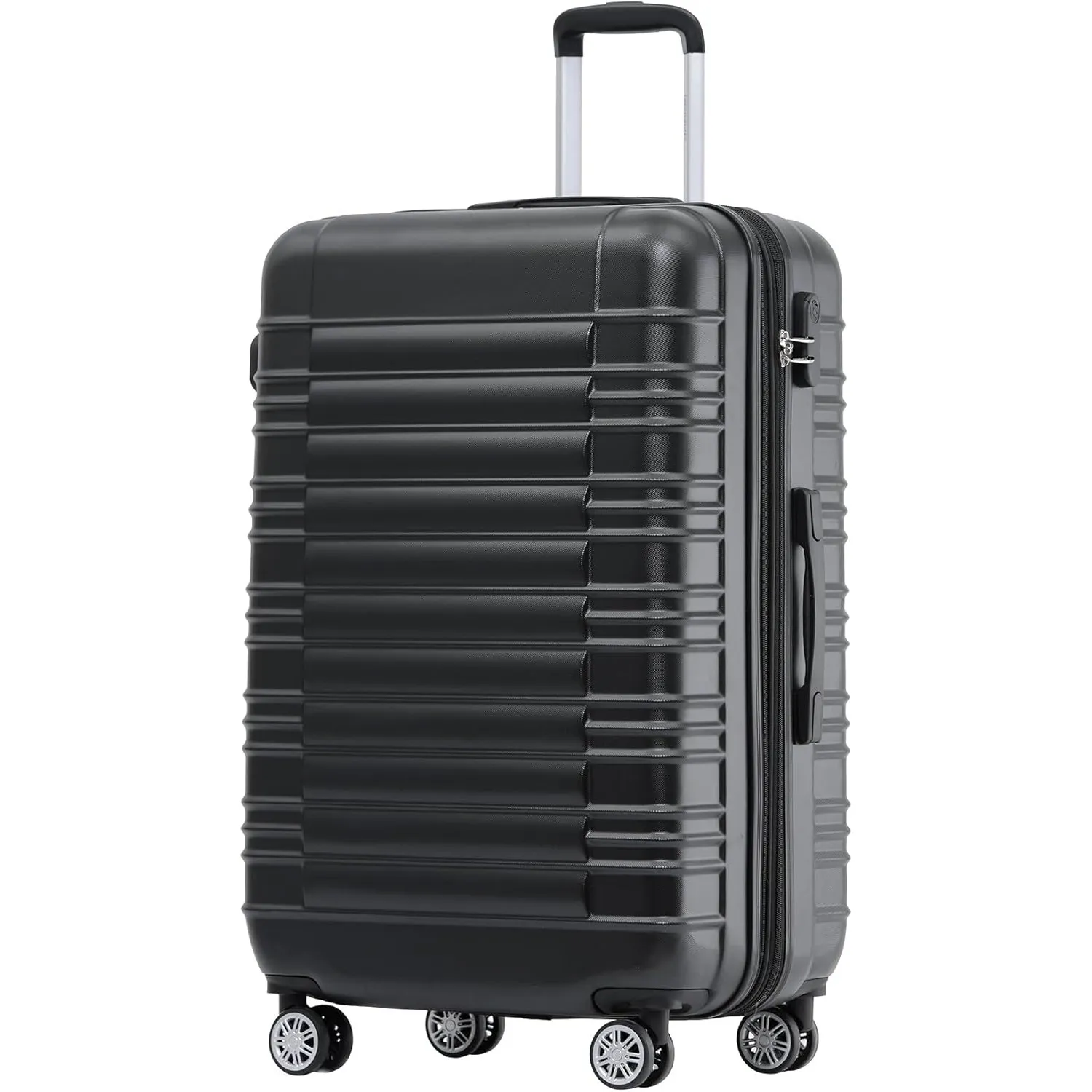 BEIBYE Reisekoffer 2088 Hartschalekoffer Gepäck Koffer Trolley Größe XL in 14 Farben (Schwarz)