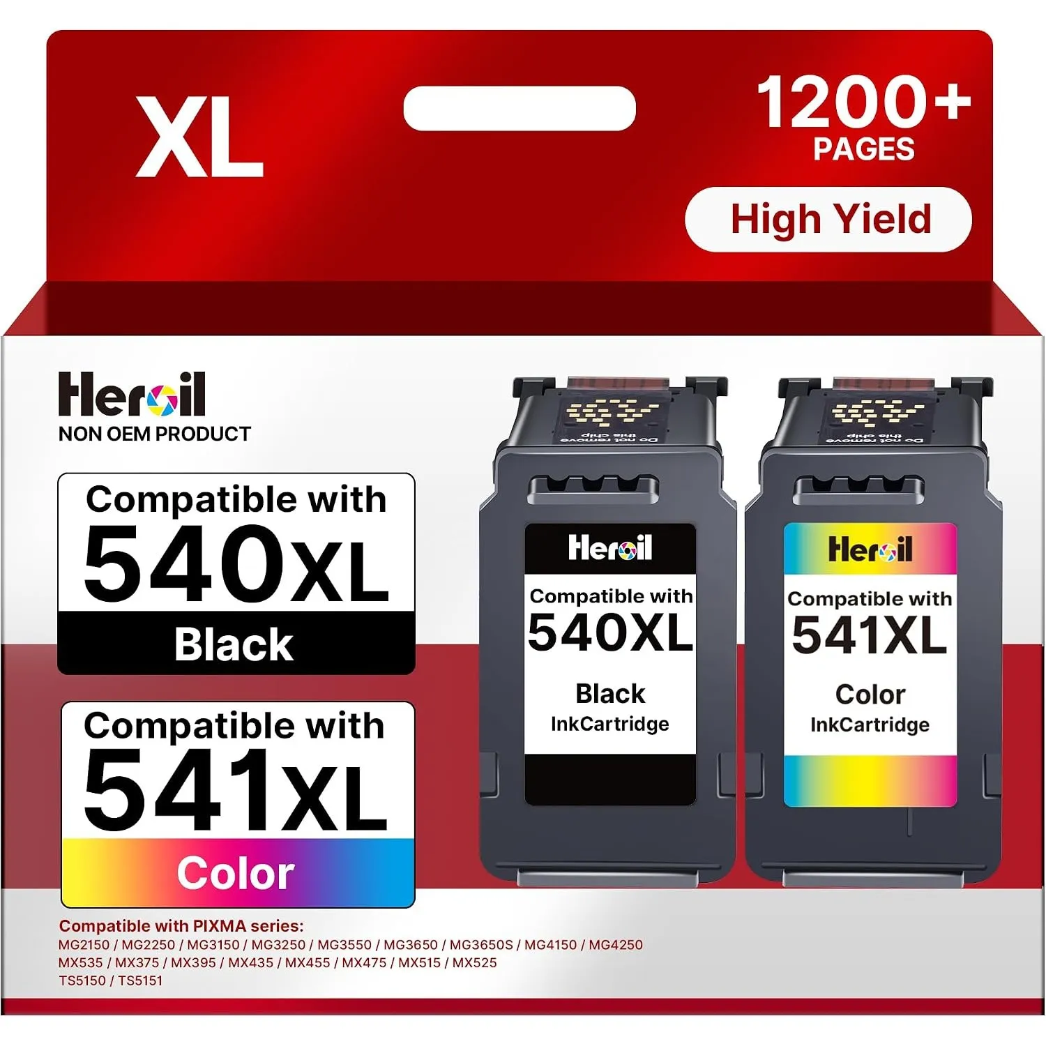Druckerpatronen 540 541 Ersatz für Canon 540XL 541XL Multipack