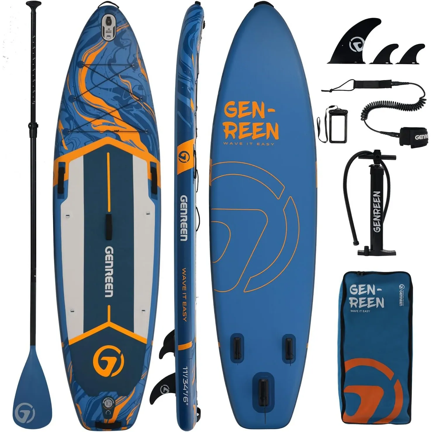 (Extra Groß) Stand up Paddle Board für Aller Fähigkeitsniveaus, 335x86cm Aufblasbare Paddleboard für Adults mit Allem Z…