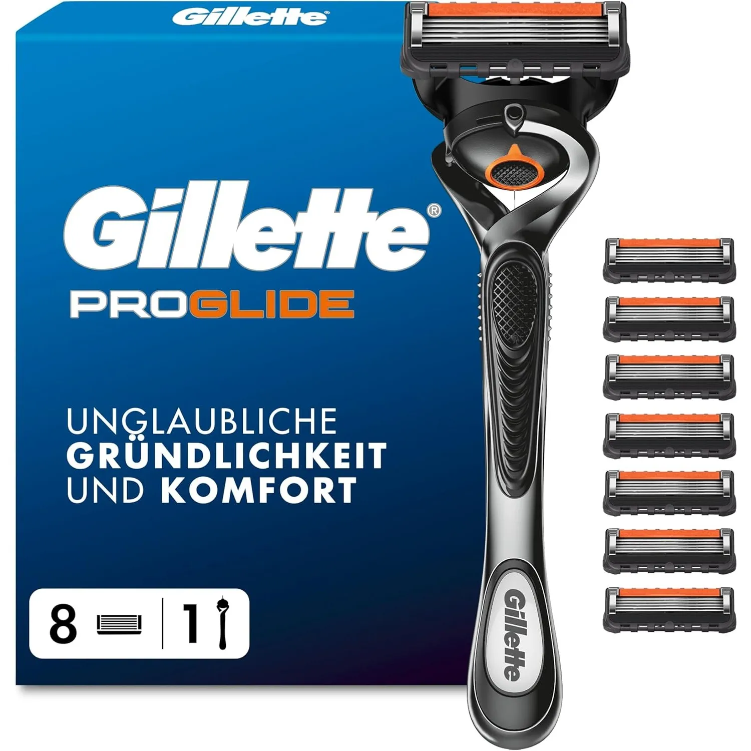 Gillette Fusion 5 Proglide Rasierer Herren, Metall, Grau/Schwarz