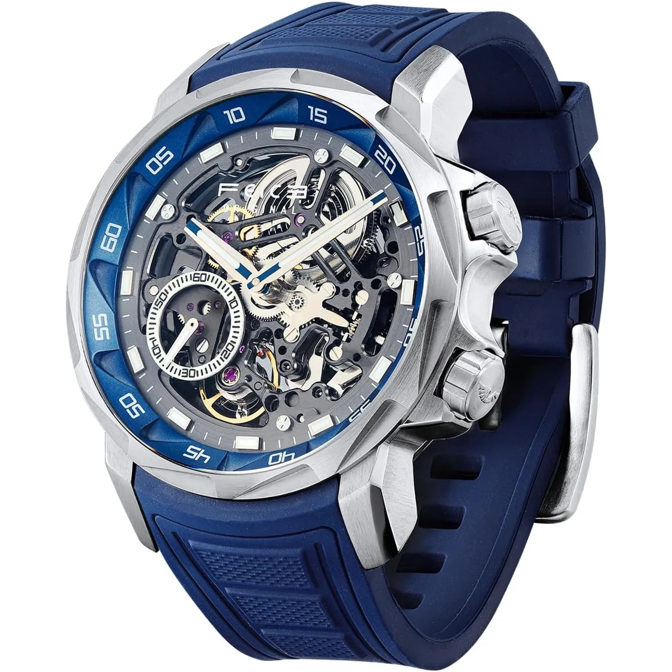 FEICE FM511 Herren Automatikuhr Skelett Saphirglas Edelstahlgehäuse 46mm