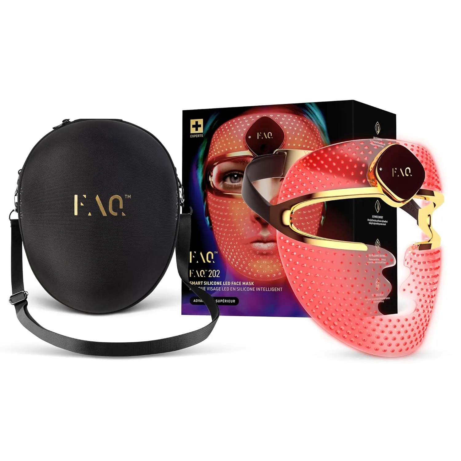 FAQ 202 Kabellose LED-Gesichtsmaske + FAQ 200 Reiseetui