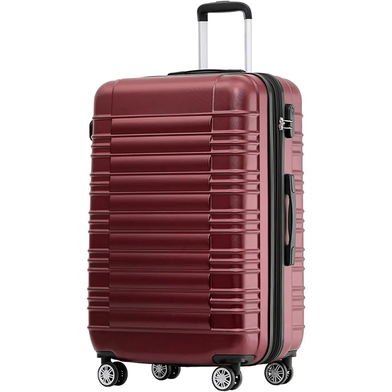 BEIBYE Reisekoffer 2088 Hartschalekoffer Gepäck Koffer Trolley Bordcase Handgepäck M Weinrot