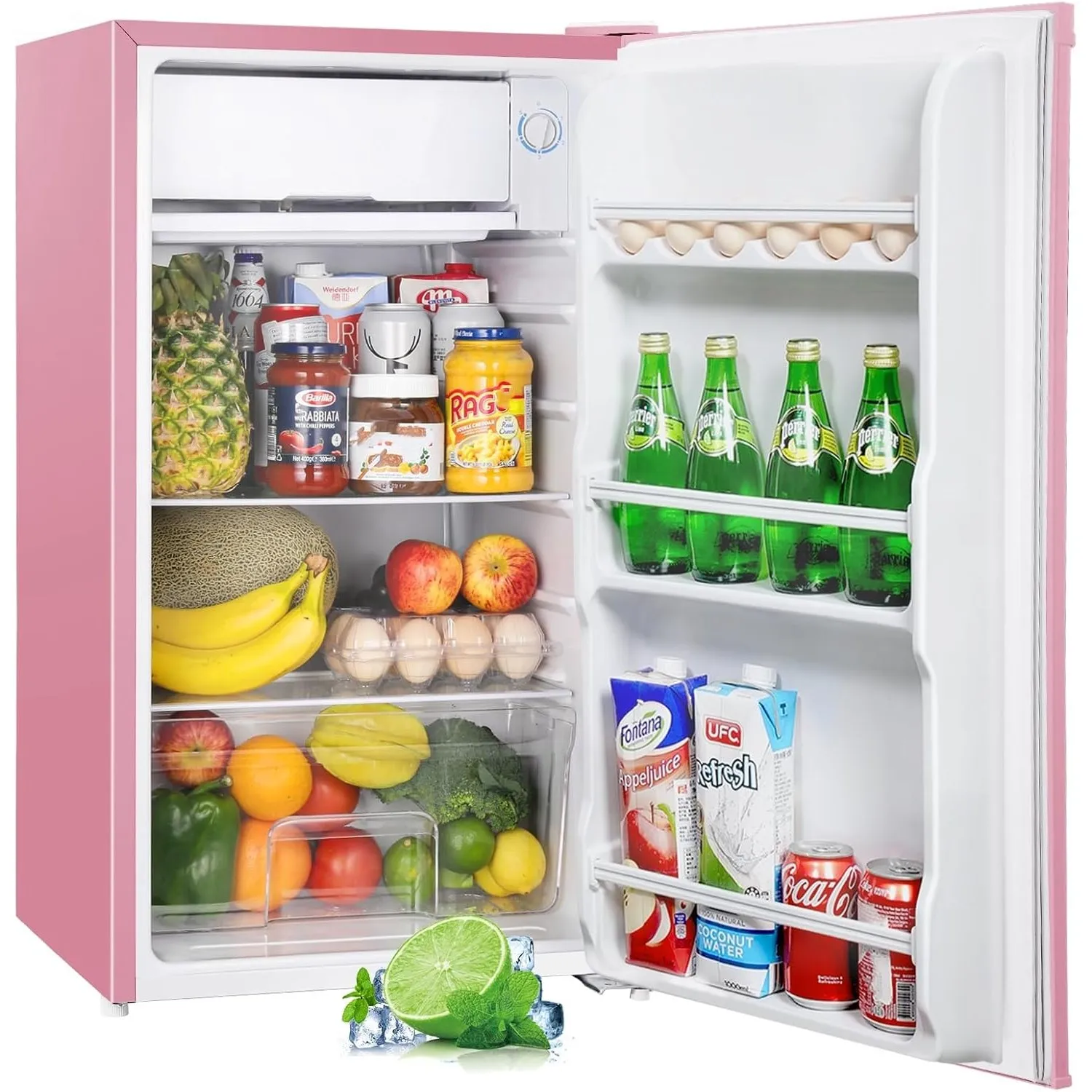 Upstreman 91L Kleiner Kühlschrank mit Schnellkühlfach, 5 Temperaturstufen (0-10℃), Energieeffizient, 41 dB Leiser Betri…