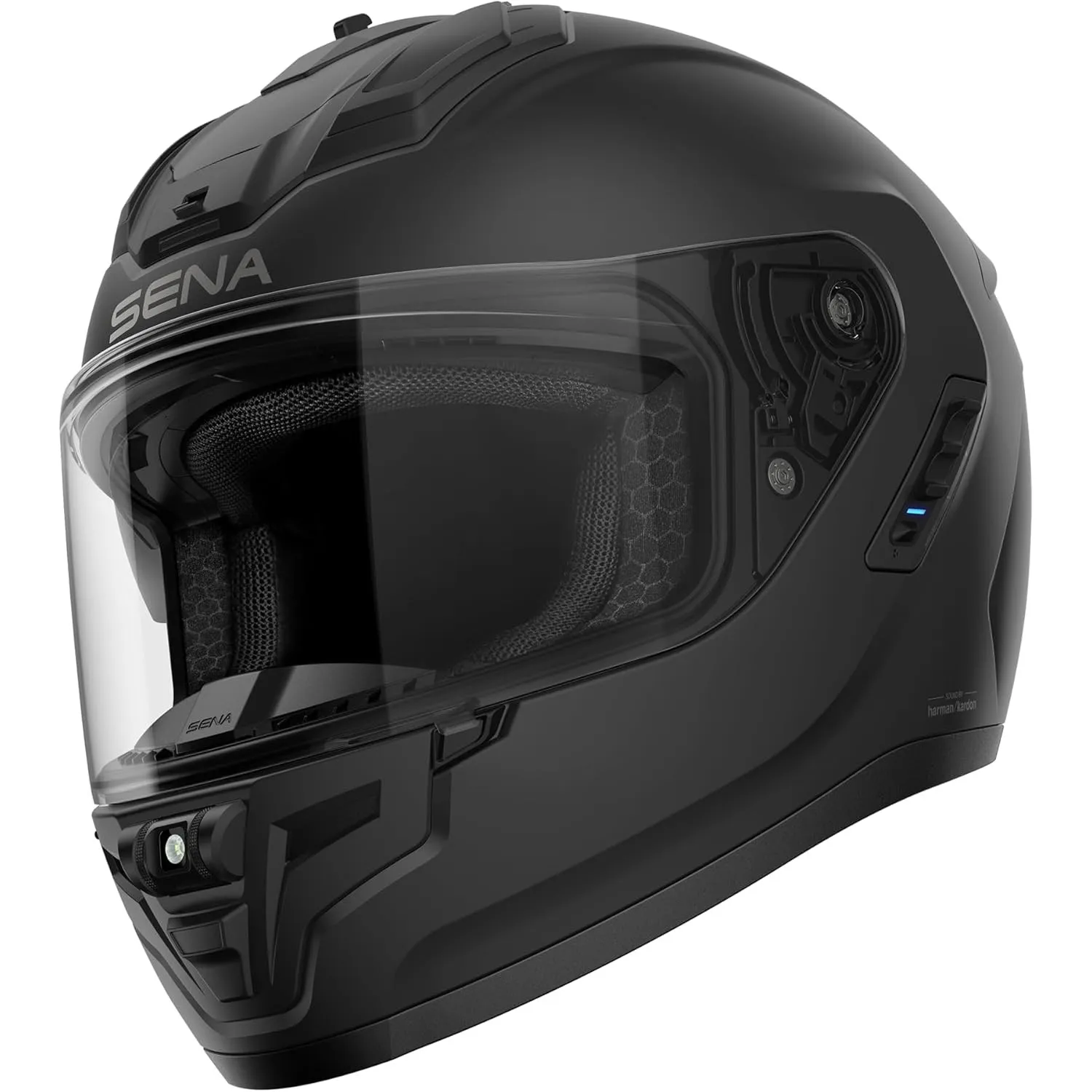 Sena Phantom Integralhelm mit integrierter Kommunikation, LED-Beleuchtung und 2. Generation Sound by Harman Kardon (Mat…