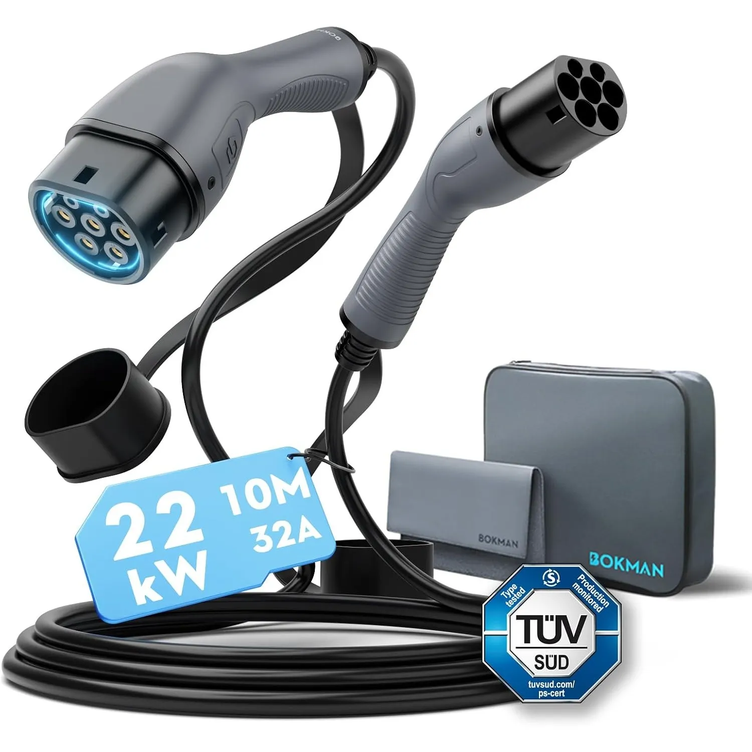 bokman Typ 2 Ladekabel 22 kW 10 Meter