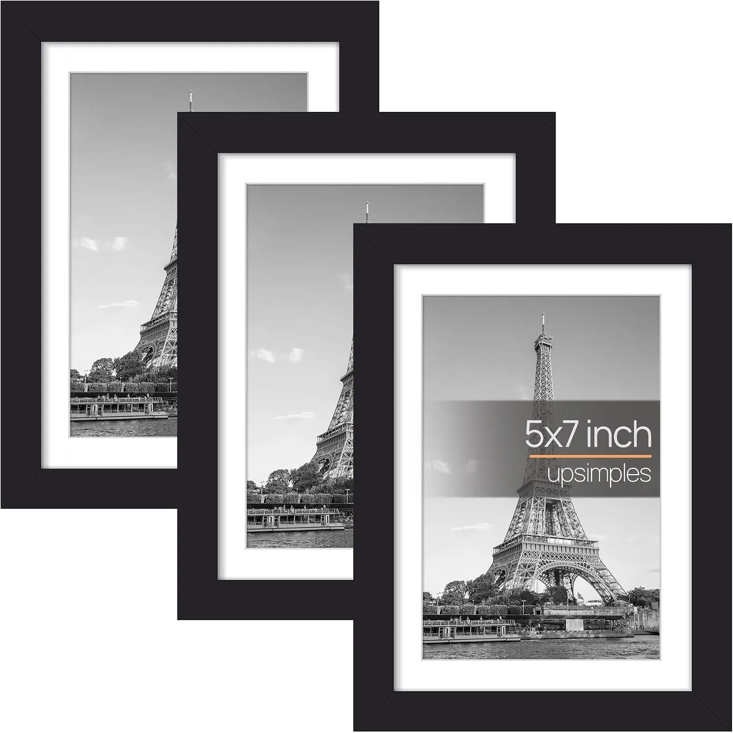 upsimples 3 Pack Bilderrahmen 13x18 Schwarz, Hochzeit Rahmen für Fotos