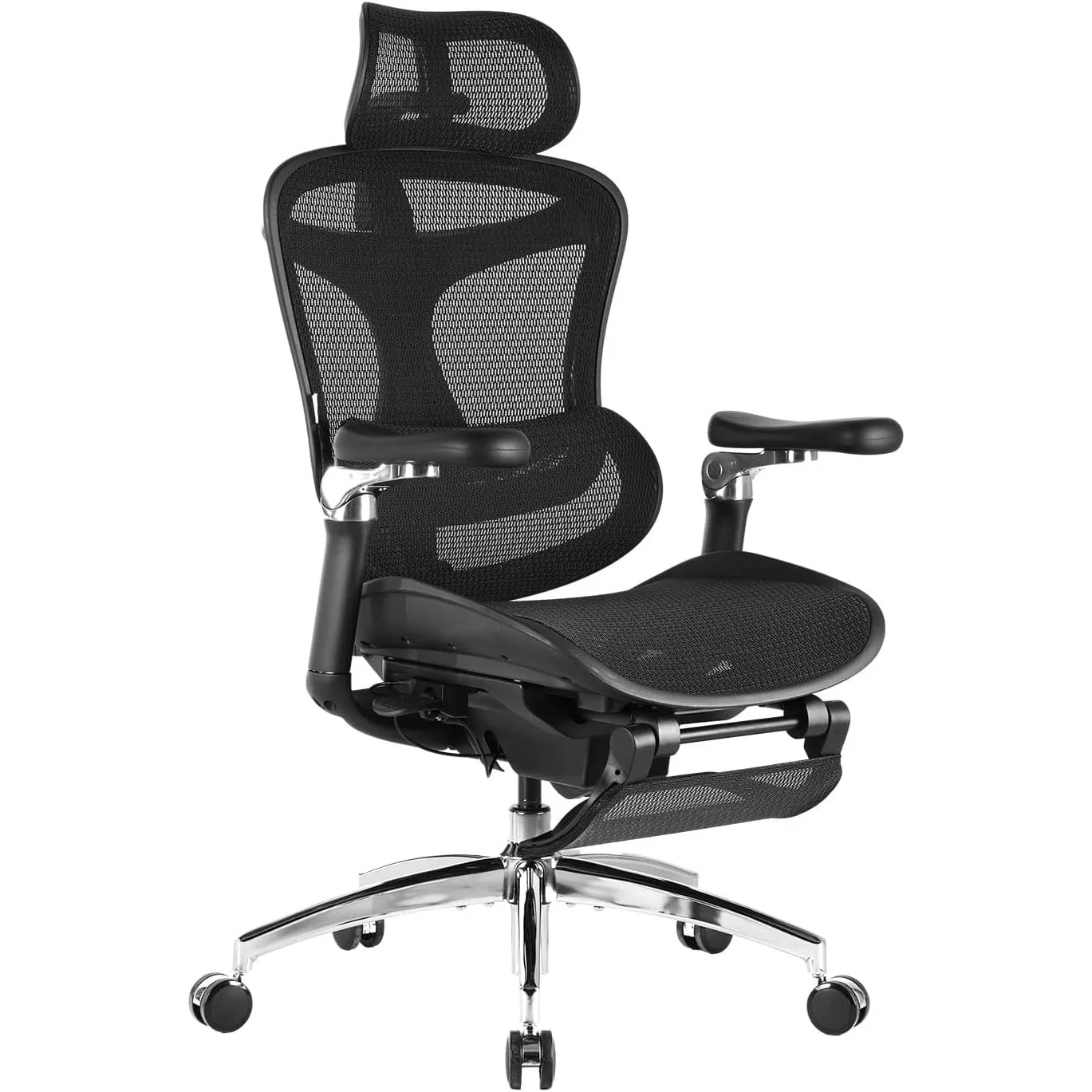 SIHOO Ergonomischer Bürostuhl mit dynamischer Lendenwirbelstütze, 3D-Armlehnen & verstellbarer Rückenlehne, Fußstütze f…