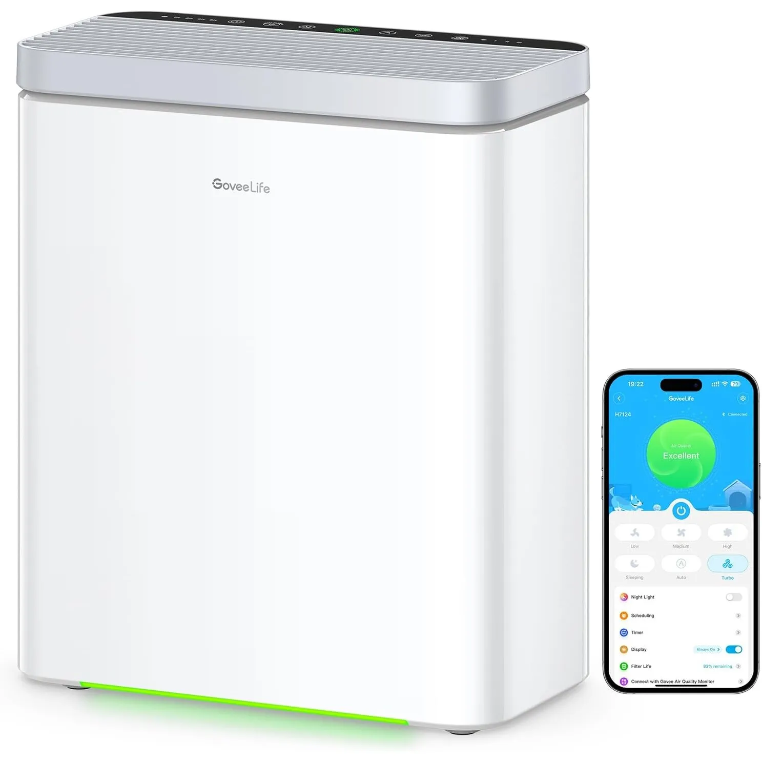 GoveeLife Smart-Luftreiniger mit PM2.5-Monitor für große Räume bis 97 m²