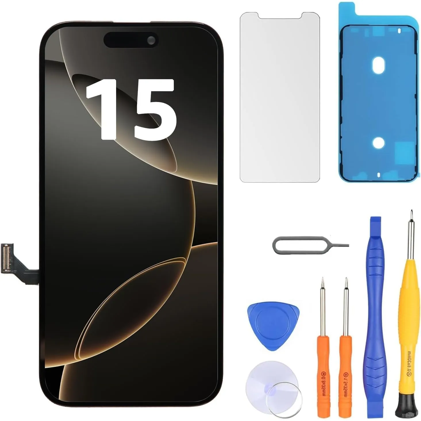 LL TRADER Display für iPhone 15, 6.1" LCD Ersatzbildschirm und Kits | Retina FHD 3D Touch Digitizer Rahmenmontage mit W…