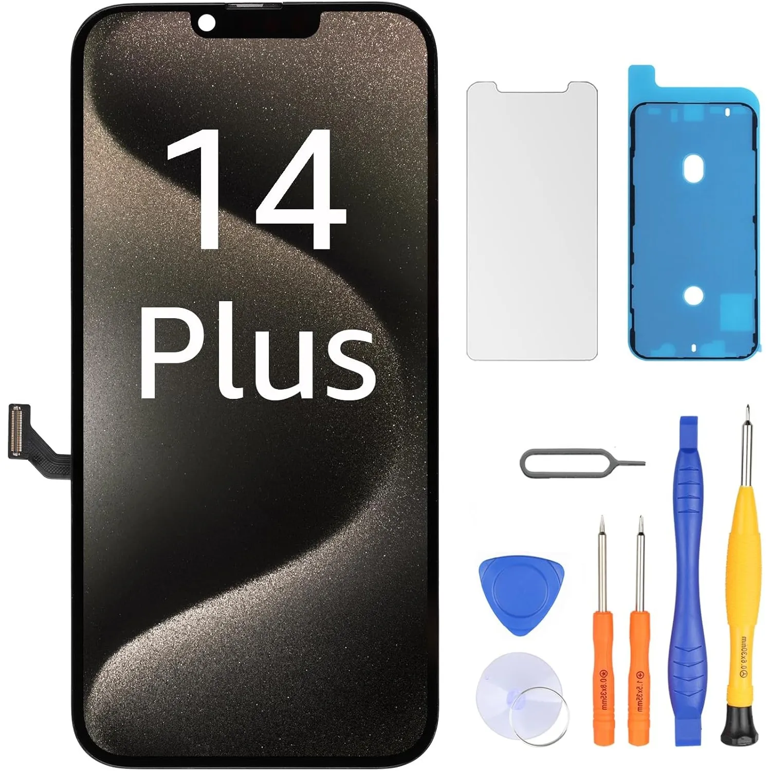 LL TRADER Display für iPhone 14 Plus 6.7" LCD Ersatzbildschirm und Kits | Retina FHD 3D Touch Digitizer Rahmenmontage m…