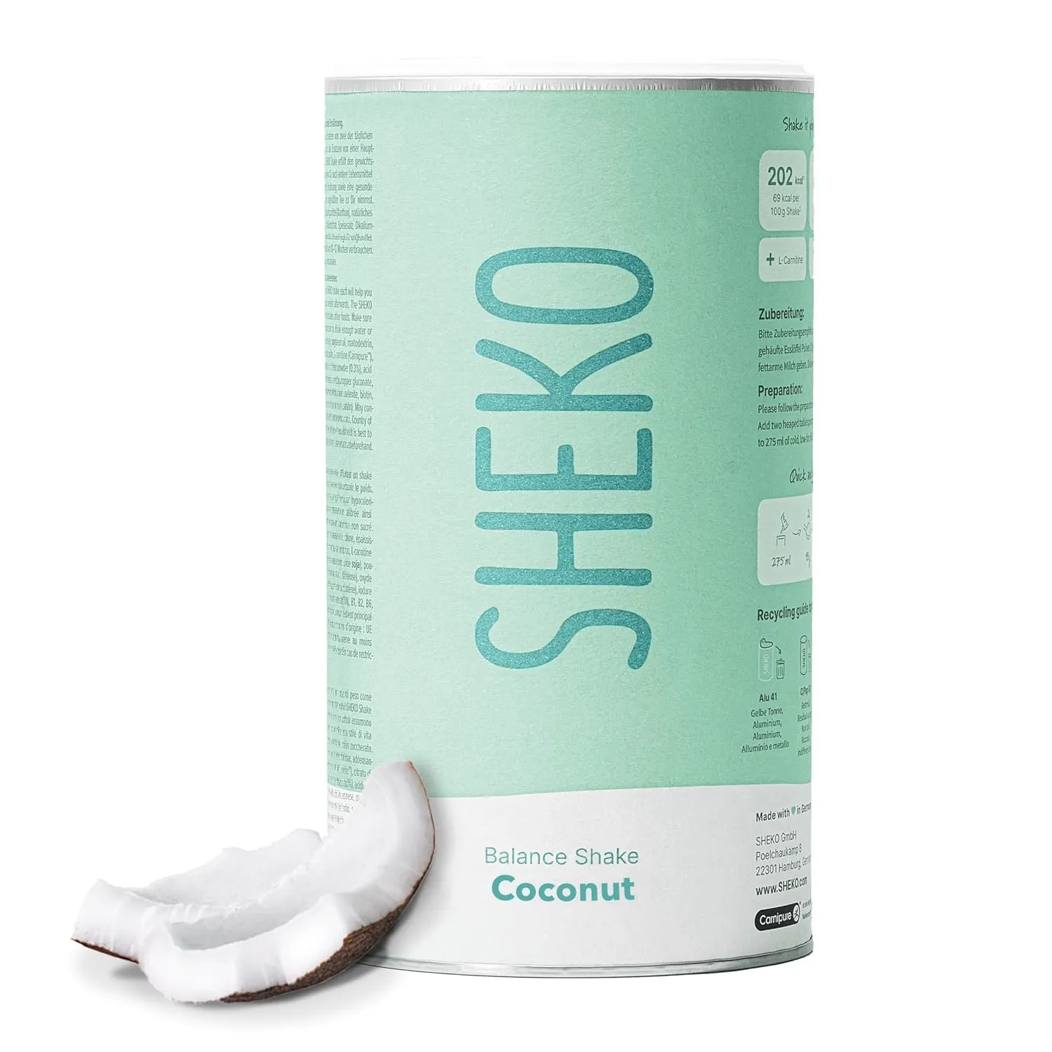 SHEKO Balance Shake Kokosnuss – Mahlzeitersatz & Abnehmshake – 378 g
