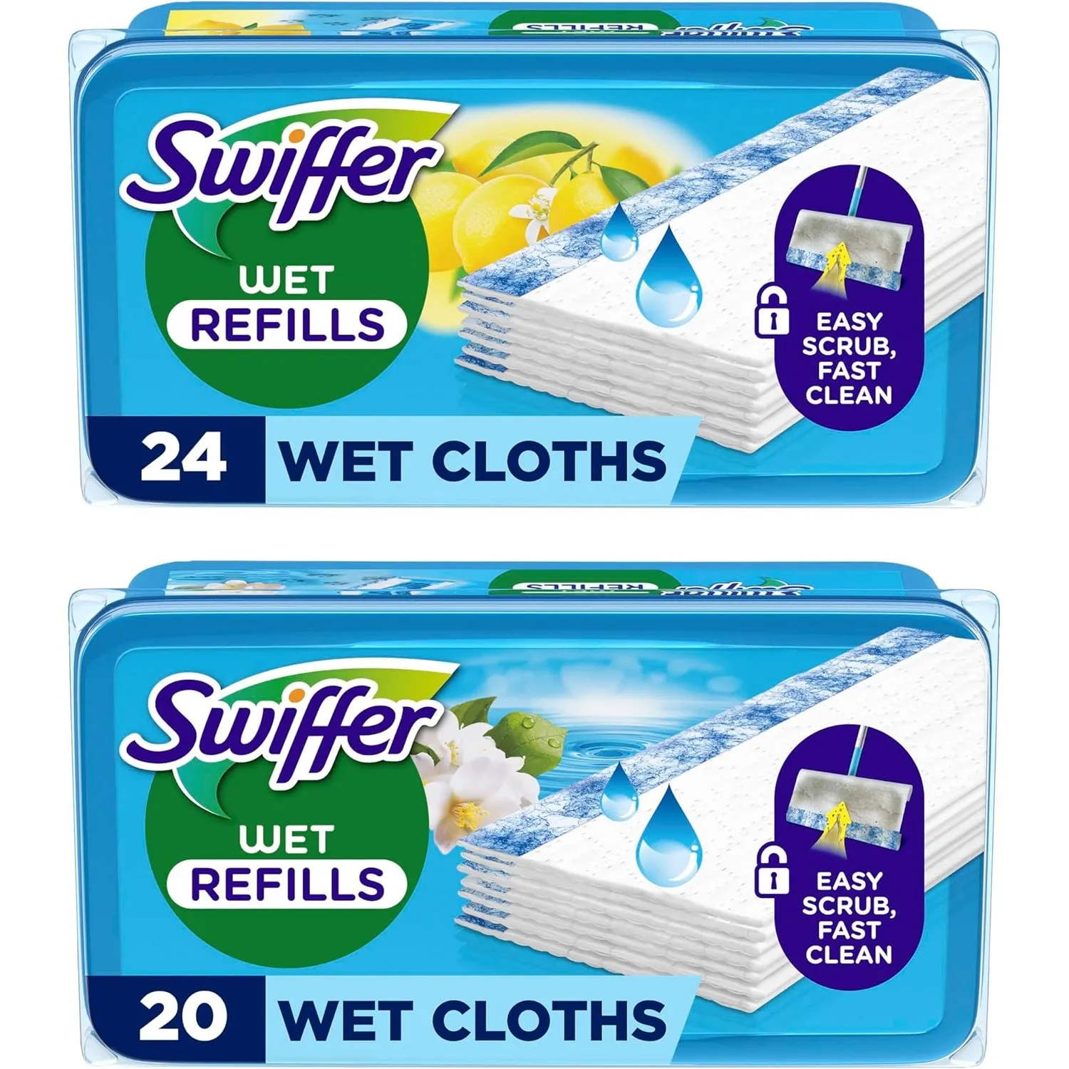 Swiffer Bodenwischer Nachfüller Wet, 44 Feuchte Tücher | Feuchte Bodentücher lösen Schmutz schnell und hinterlassen fri…
