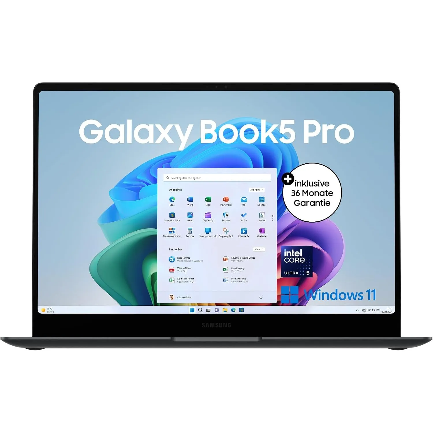 Samsung Galaxy Book5 Pro AI-Laptop, 14-Zoll-Display, AI-Notebook mit Intel Core Ultra 5 Prozessor, 16 GB RAM, 512 GB Sp…