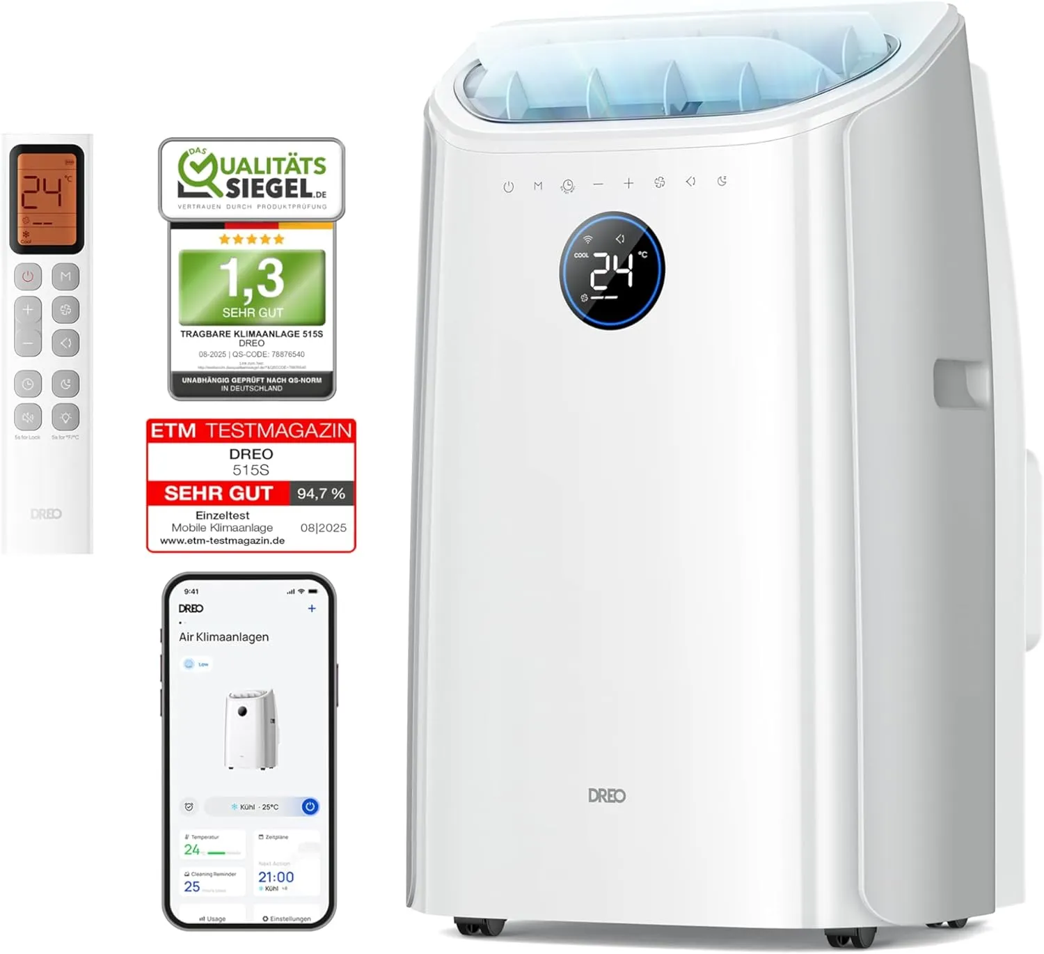 DREO Portable Air Conditioners, 10,000 BTU AC Unit for Bedroom with Drainage-free Cooling, APP/Voice/Remote Control, 24…