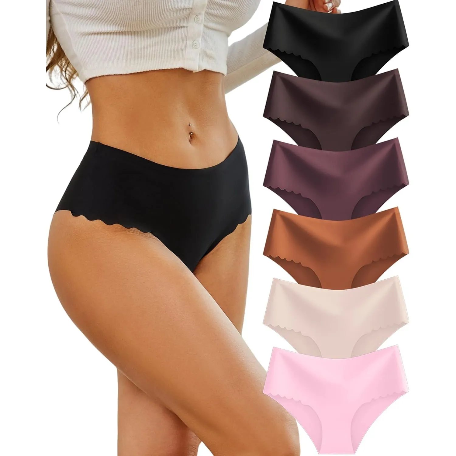 Sth Big Unterhosen Damen Nahtlose Hohe Taille Seamless Slips Damen High Waist Unterwäsche Frauen Bequem Hipsters Pantys…