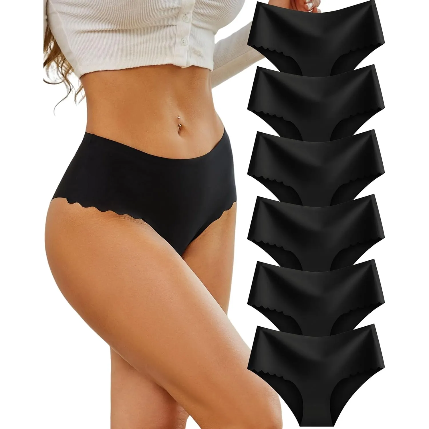 Sth Big Unterhosen Damen Nahtlose Hohe Taille Seamless Slips Damen High Waist Unterwäsche Frauen Bequem Hipsters Pantys…
